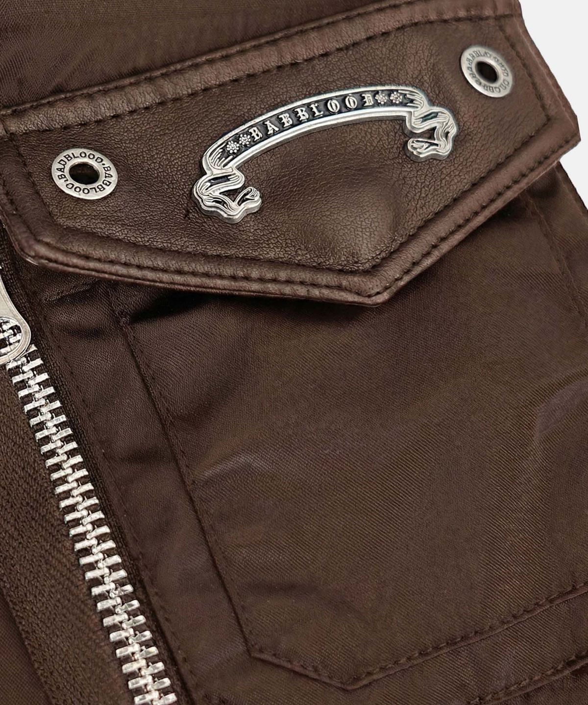 배드블러드(BADBLOOD) Satin Nylon MA-1 Jacket - Brown