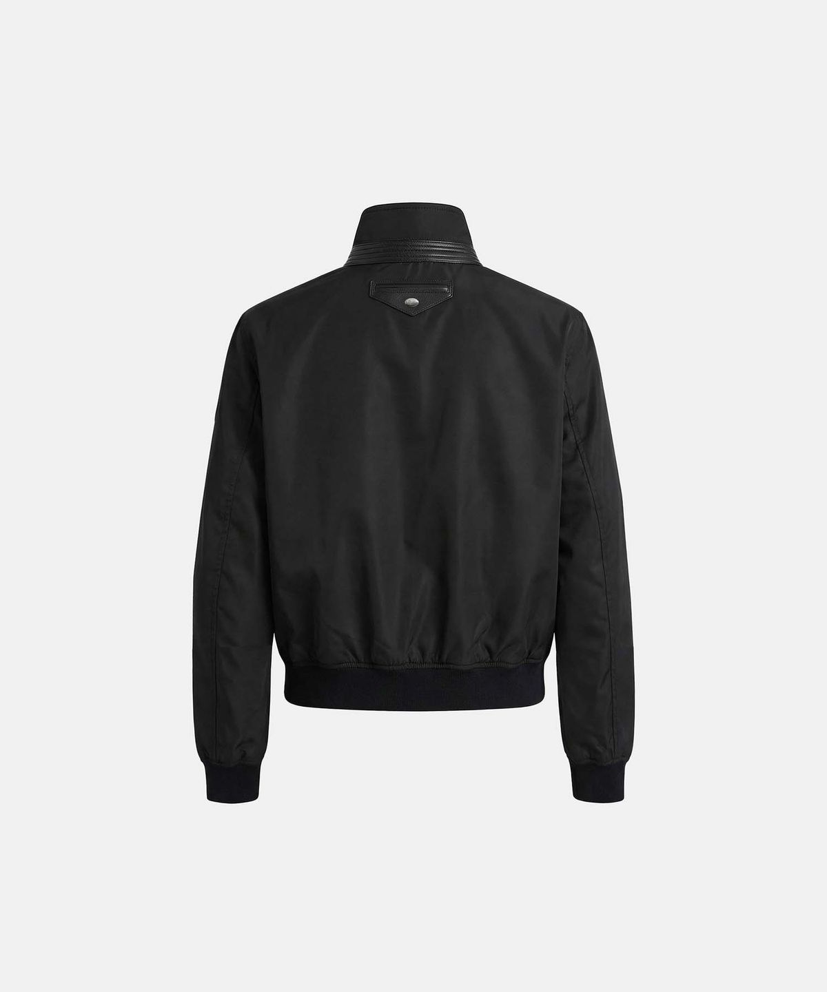배드블러드(BADBLOOD) Contour Technical Leather Panel High-Neck Jacket - Black