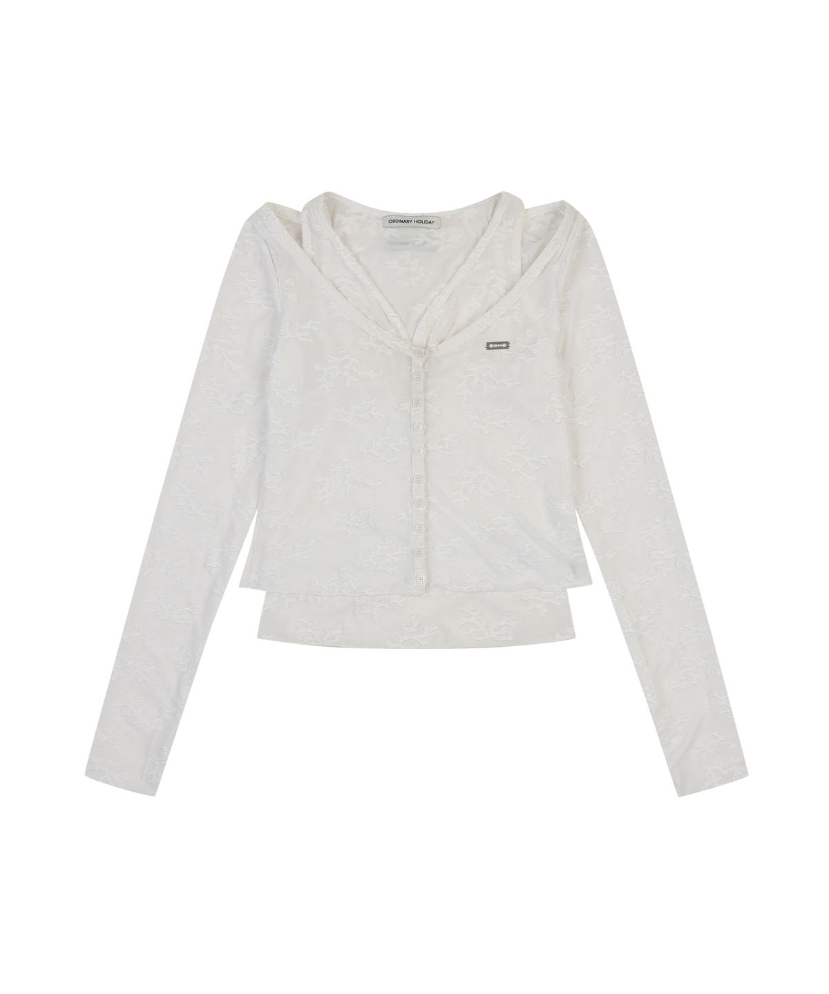 오디너리 홀리데이(ORDINARY HOLIDAY) LACE TEXTURED SLEEVELESS SET [WHITE]