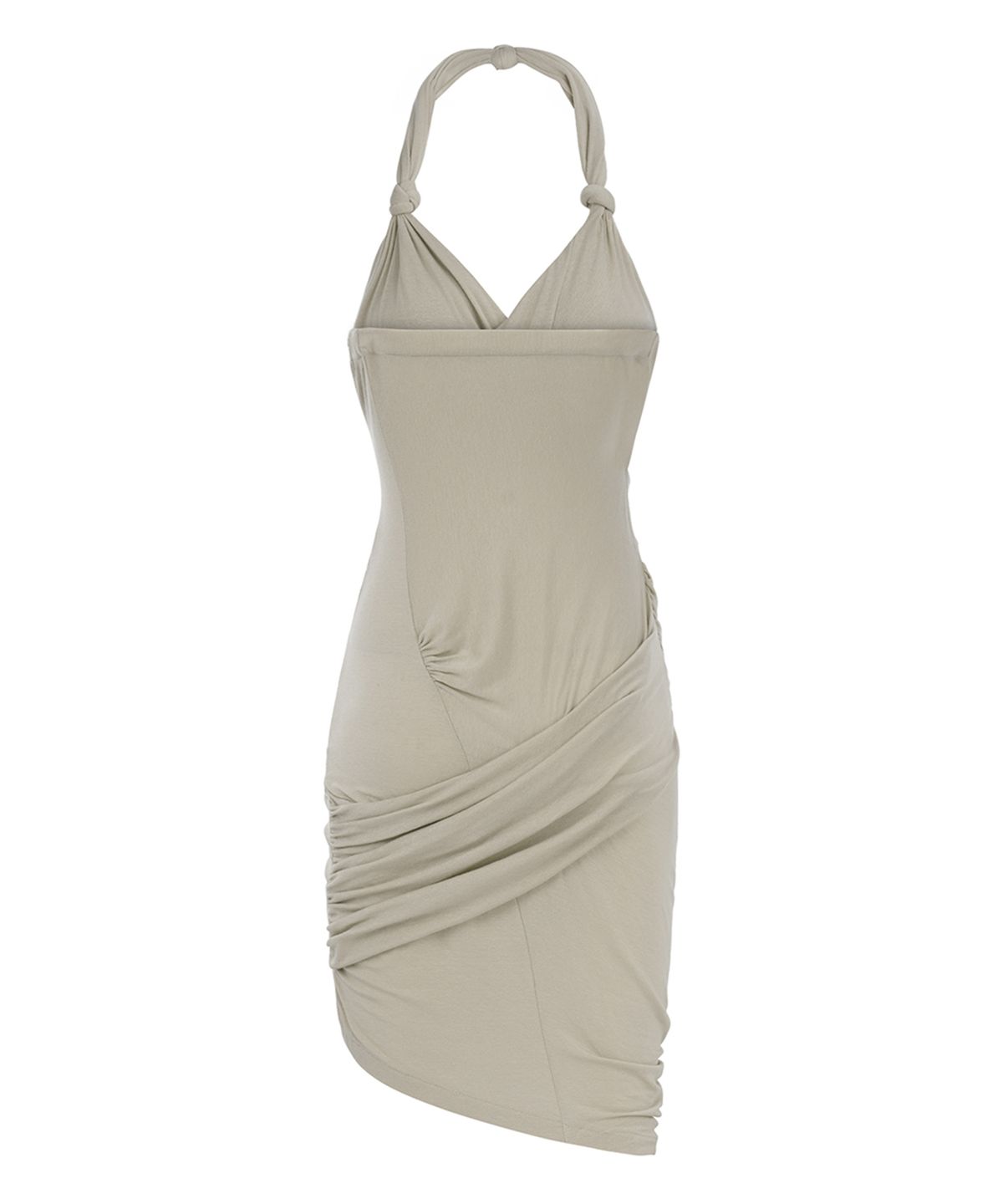 필세(PHILCE) Draped Halter Dress, Beige