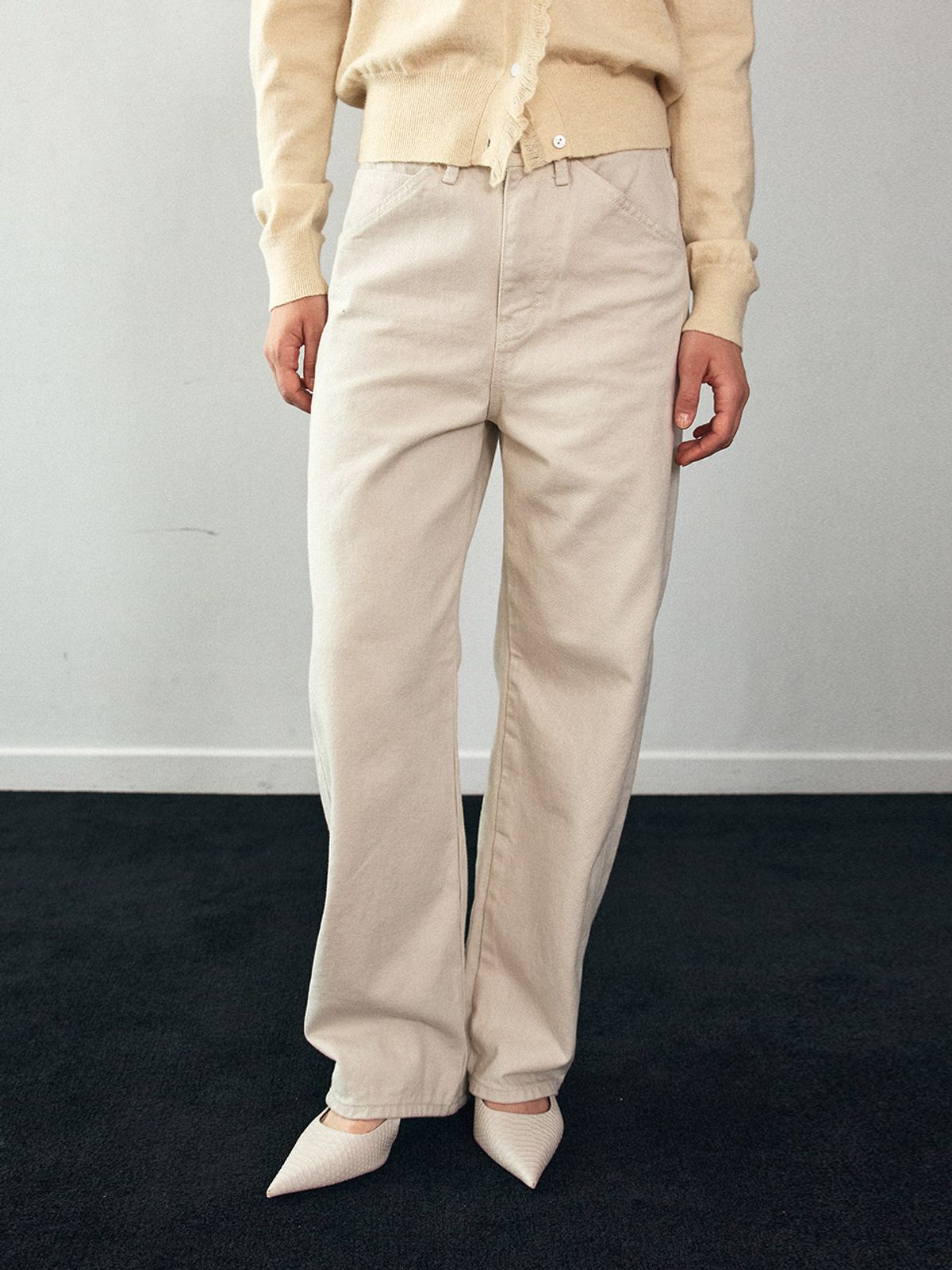 헌치(HUNCH) Curved Cotton Denim Pants (2color)