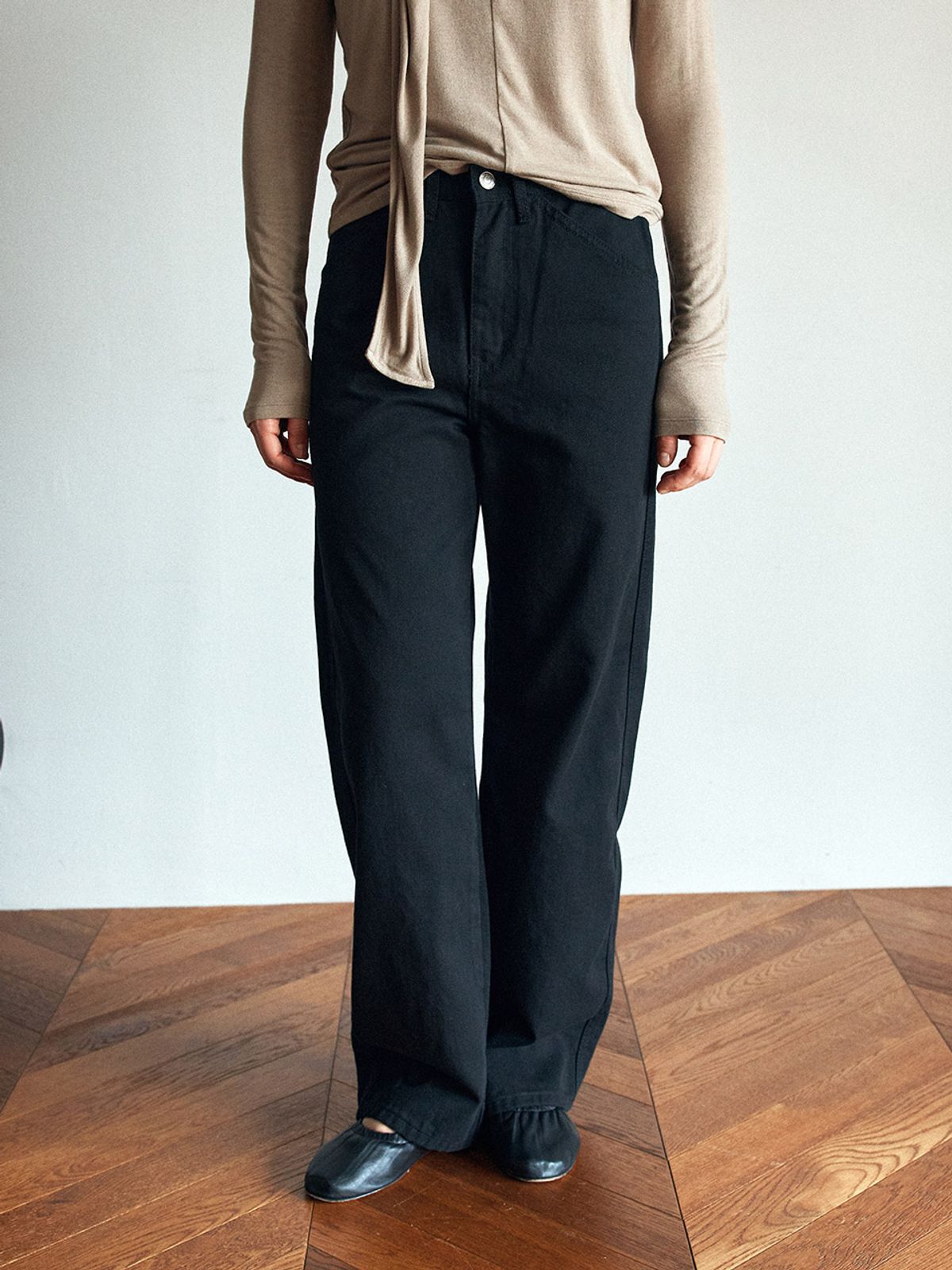 헌치(HUNCH) Curved Cotton Denim Pants (2color)