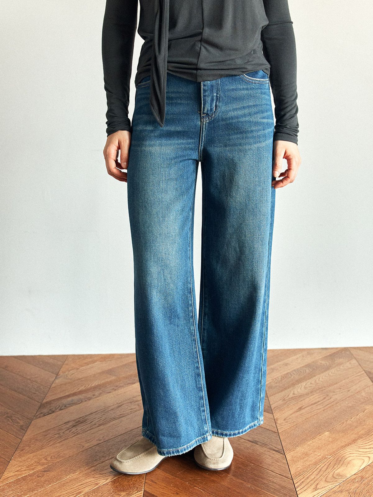 헌치(HUNCH) Wide Fit Washing Denim
