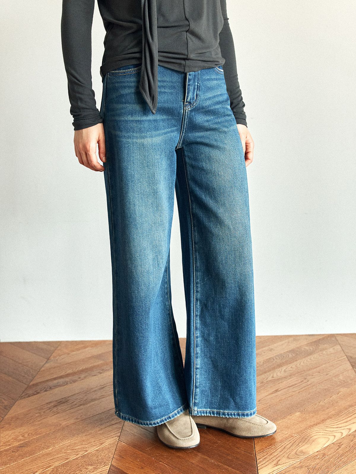 헌치(HUNCH) Wide Fit Washing Denim