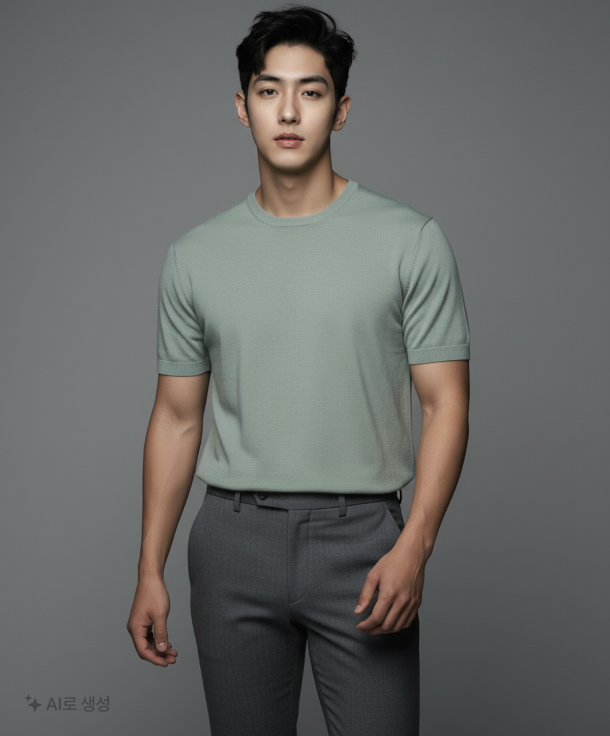 더블유스탠다드(W STANDARD) 라운드 반팔 니트 [4 COLOR] L