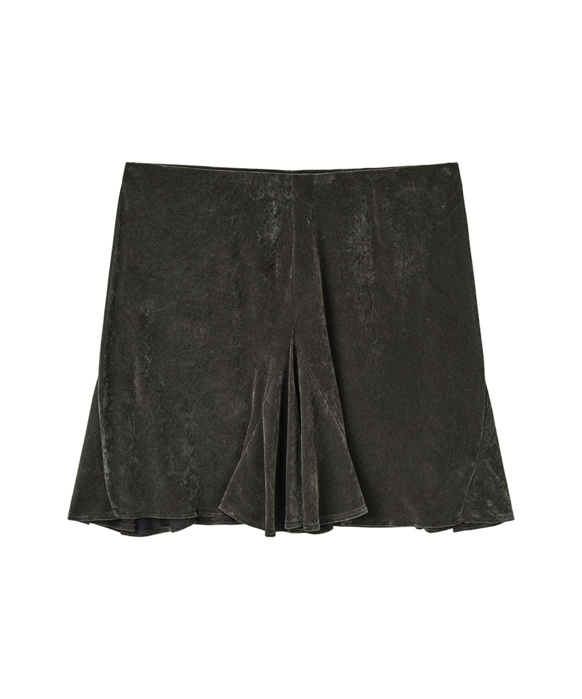 필세(PHILCE) Sheer Velvet Midi Skirt, Charcoal