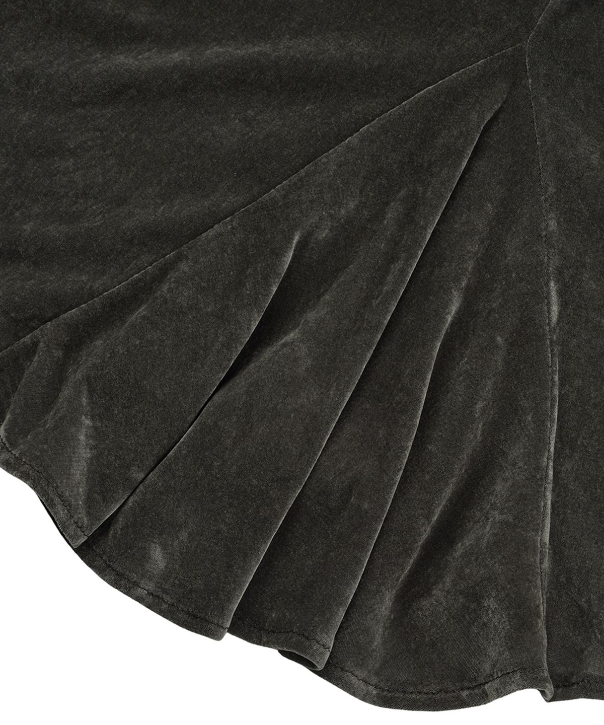 필세(PHILCE) Sheer Velvet Midi Skirt, Charcoal