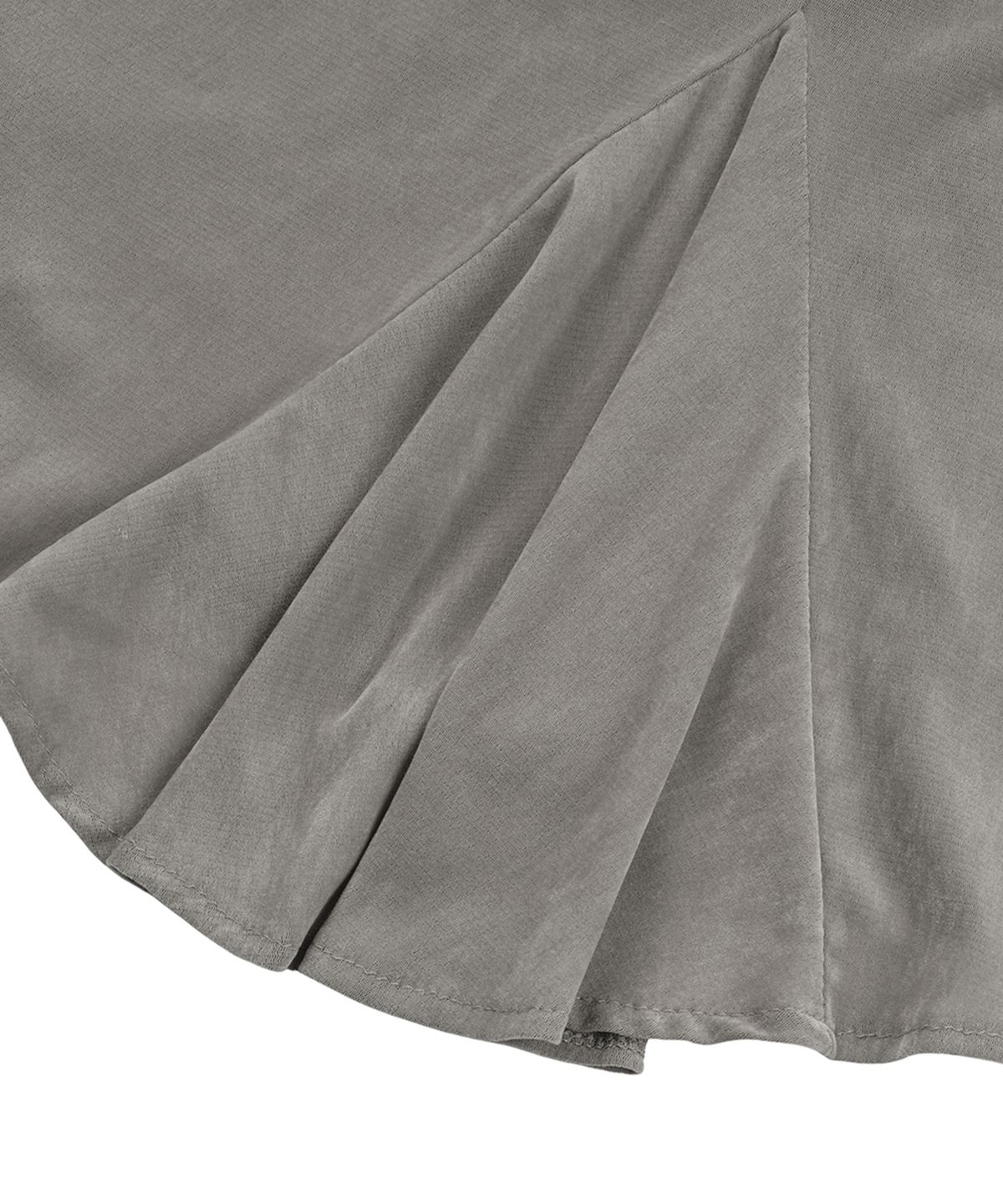 필세(PHILCE) Sheer Velvet Midi Skirt, Gray