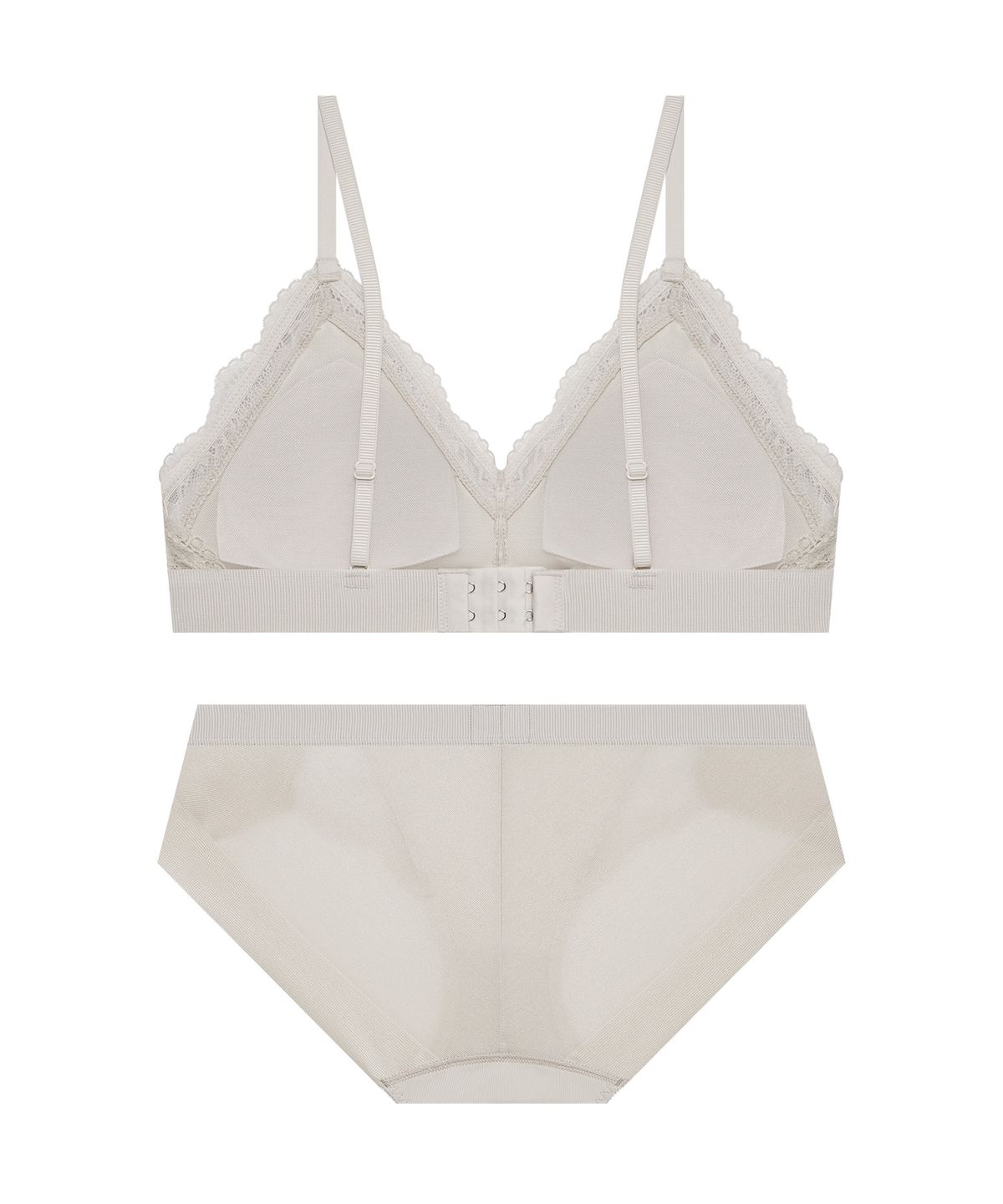 코데즈컴바인 이너웨어(CODES COMBINE INNERWEAR) 페더 레이스 브라렛 햄팬티 세트_라이트베이지