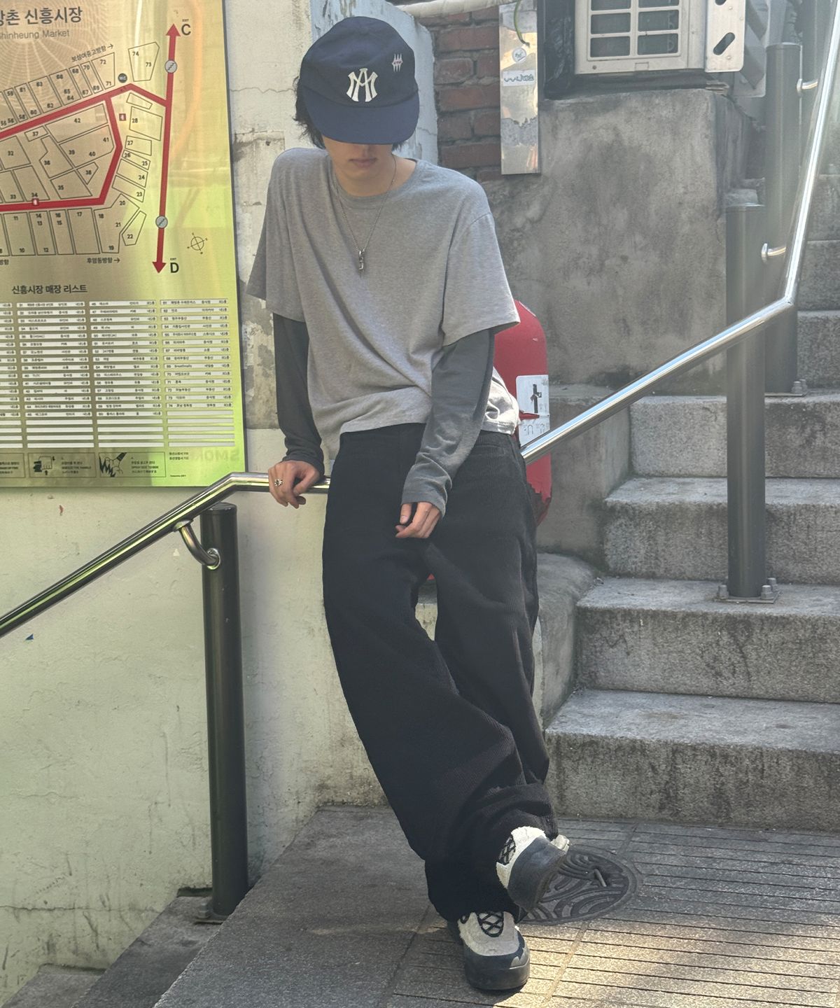 스켈리웩(SCALLYWAG) 코듀로이 와이드 커브드 팬츠[블랙]