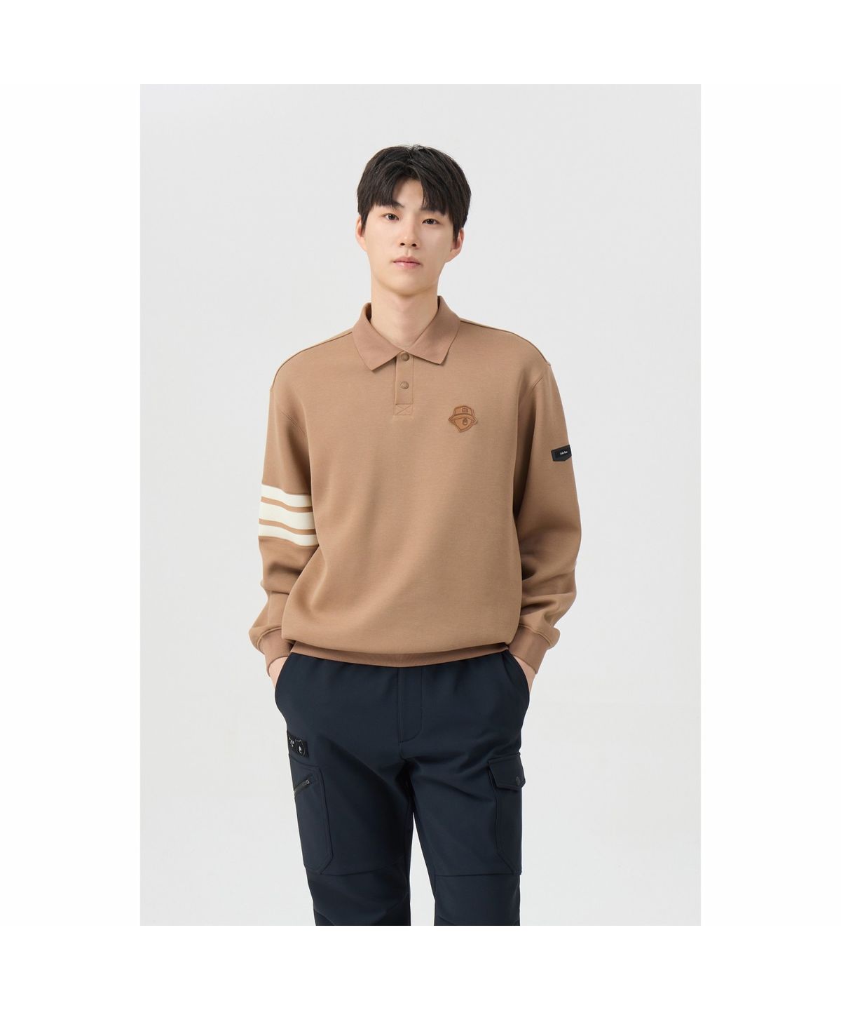 골든베어(GOLDEN BEAR) (남성) Border Line Sleeves Collar Sweatshirt G4TAW26201BEX