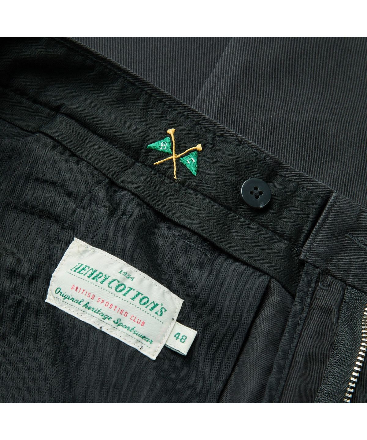 헨리코튼(HENRY COTTONS) [British Sporting Club] 더블 플리츠 치노팬츠 ABPAW26701BKX