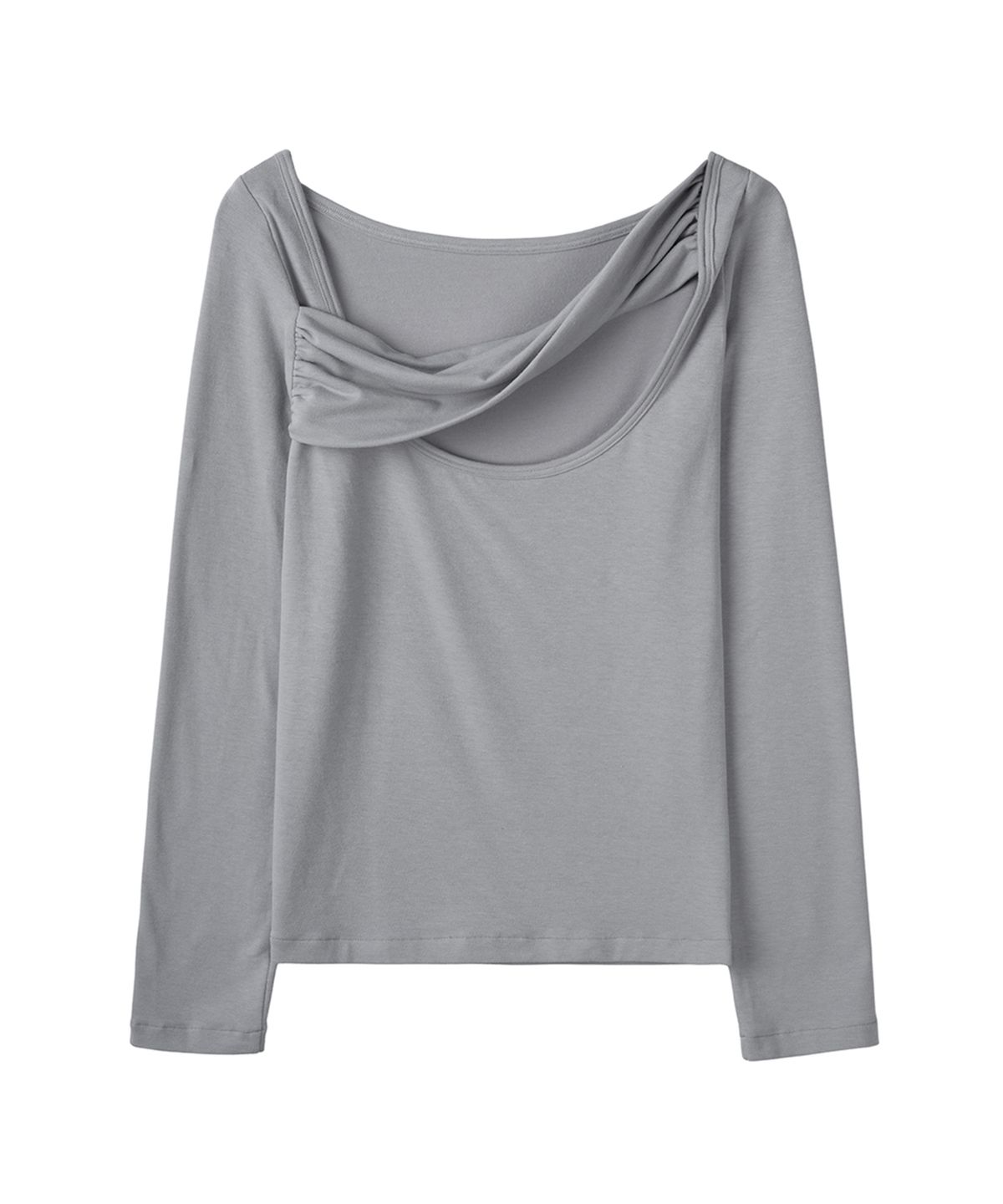 필세(PHILCE) Twist Open-Back long-sleeve, Grayish Blue