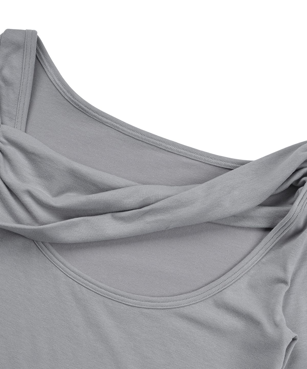 필세(PHILCE) Twist Open-Back long-sleeve, Grayish Blue