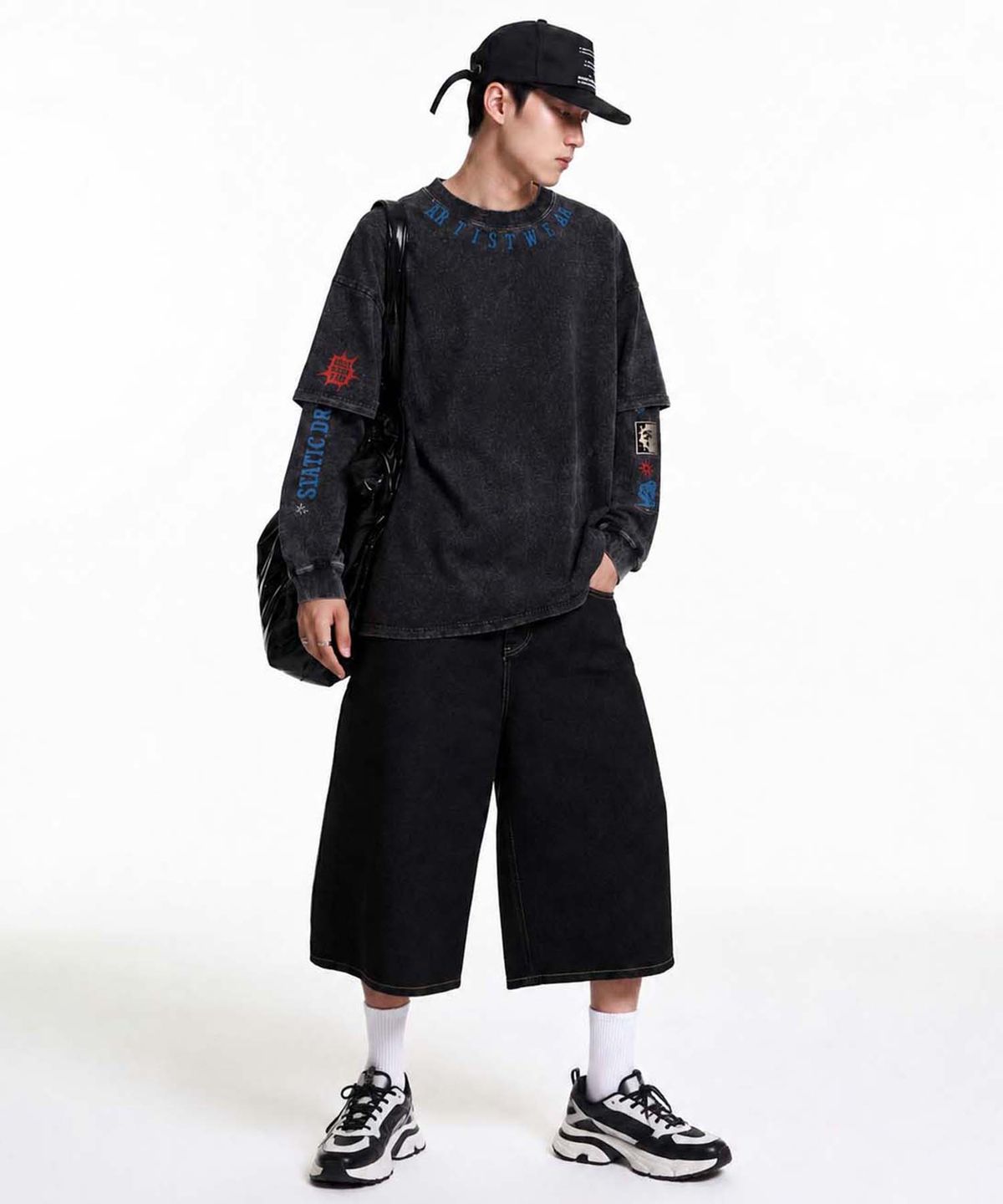 아티스트웨어(ARTISTWEAR) 미드나잇 스태틱 레이어드 긴팔티