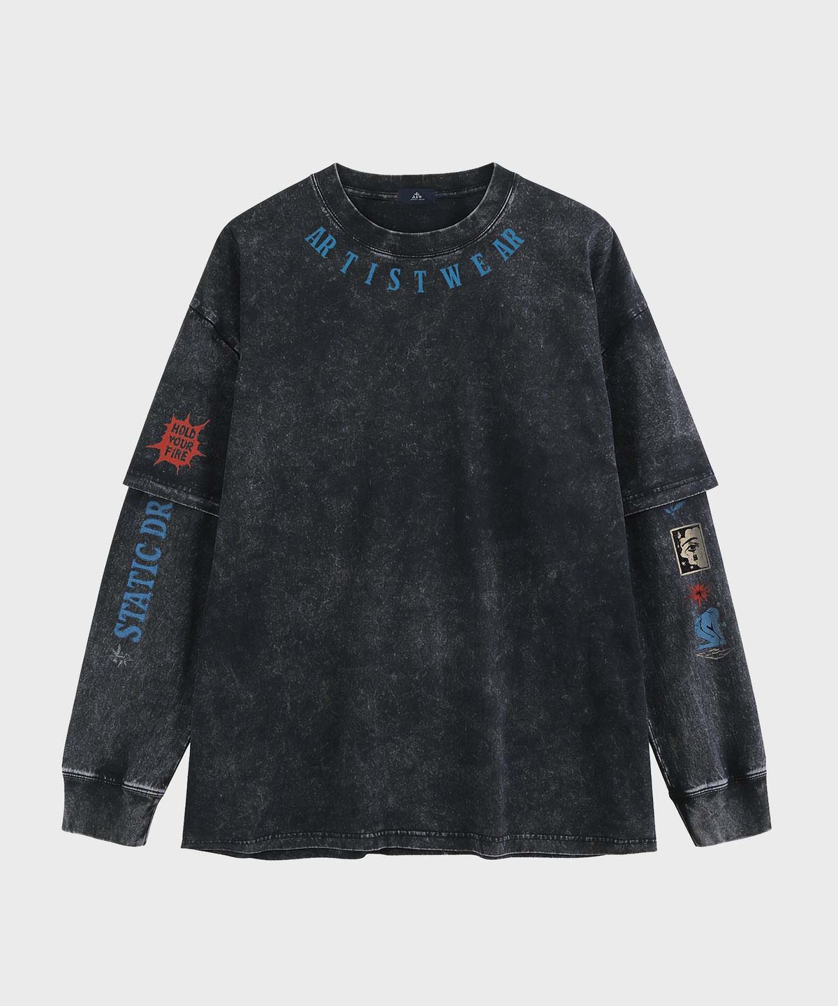 아티스트웨어(ARTISTWEAR) 미드나잇 스태틱 레이어드 긴팔티