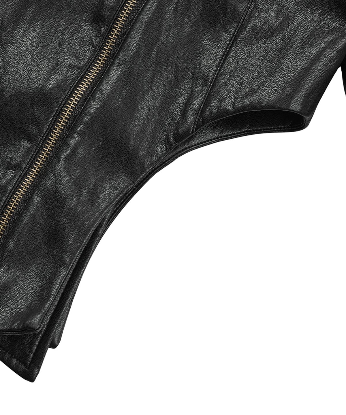 필세(PHILCE) Fluid Leather Jacket, Black
