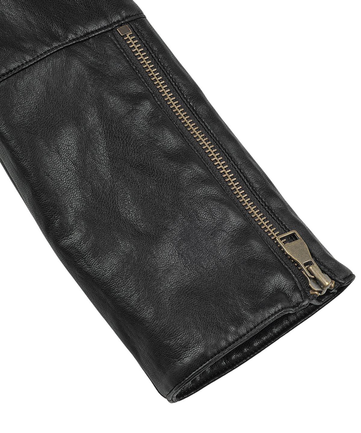 필세(PHILCE) Fluid Leather Jacket, Black