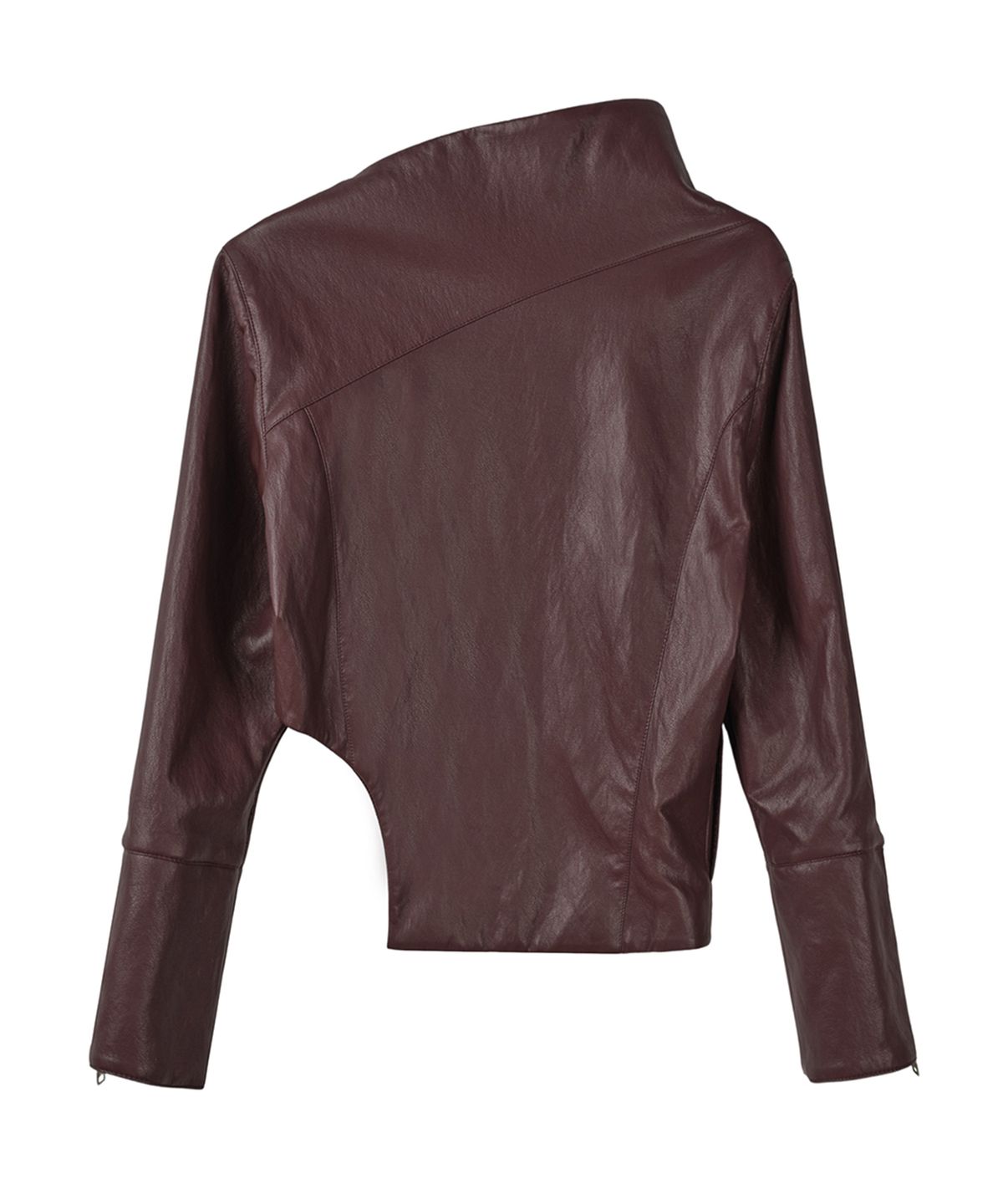 필세(PHILCE) Fluid Leather Jacket, Burgundy