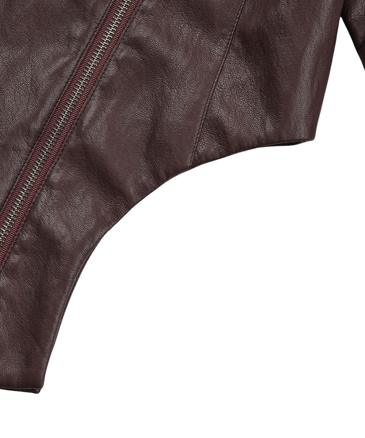 필세(PHILCE) Fluid Leather Jacket, Burgundy