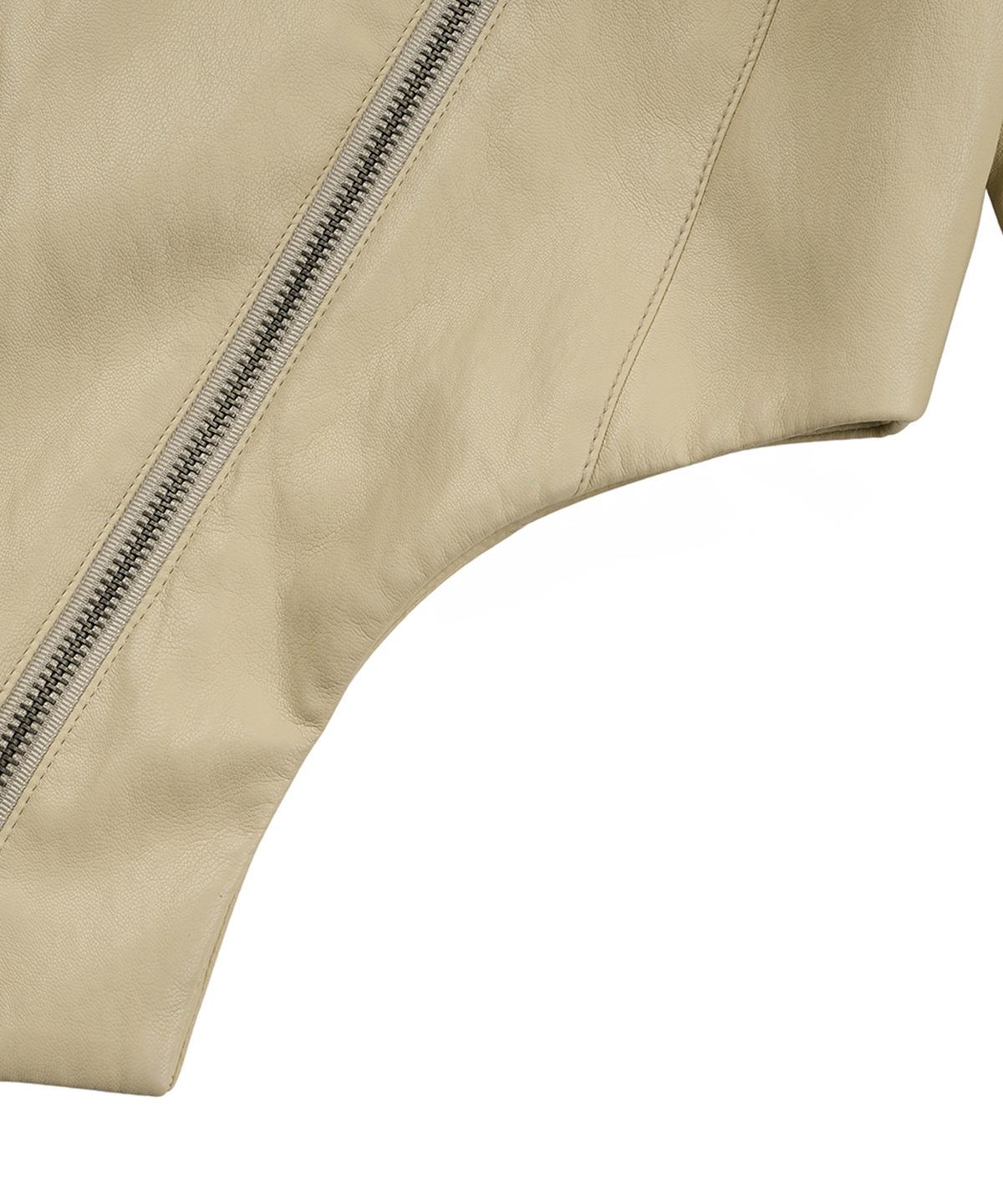필세(PHILCE) Fluid Leather Jacket, Yellow Beige