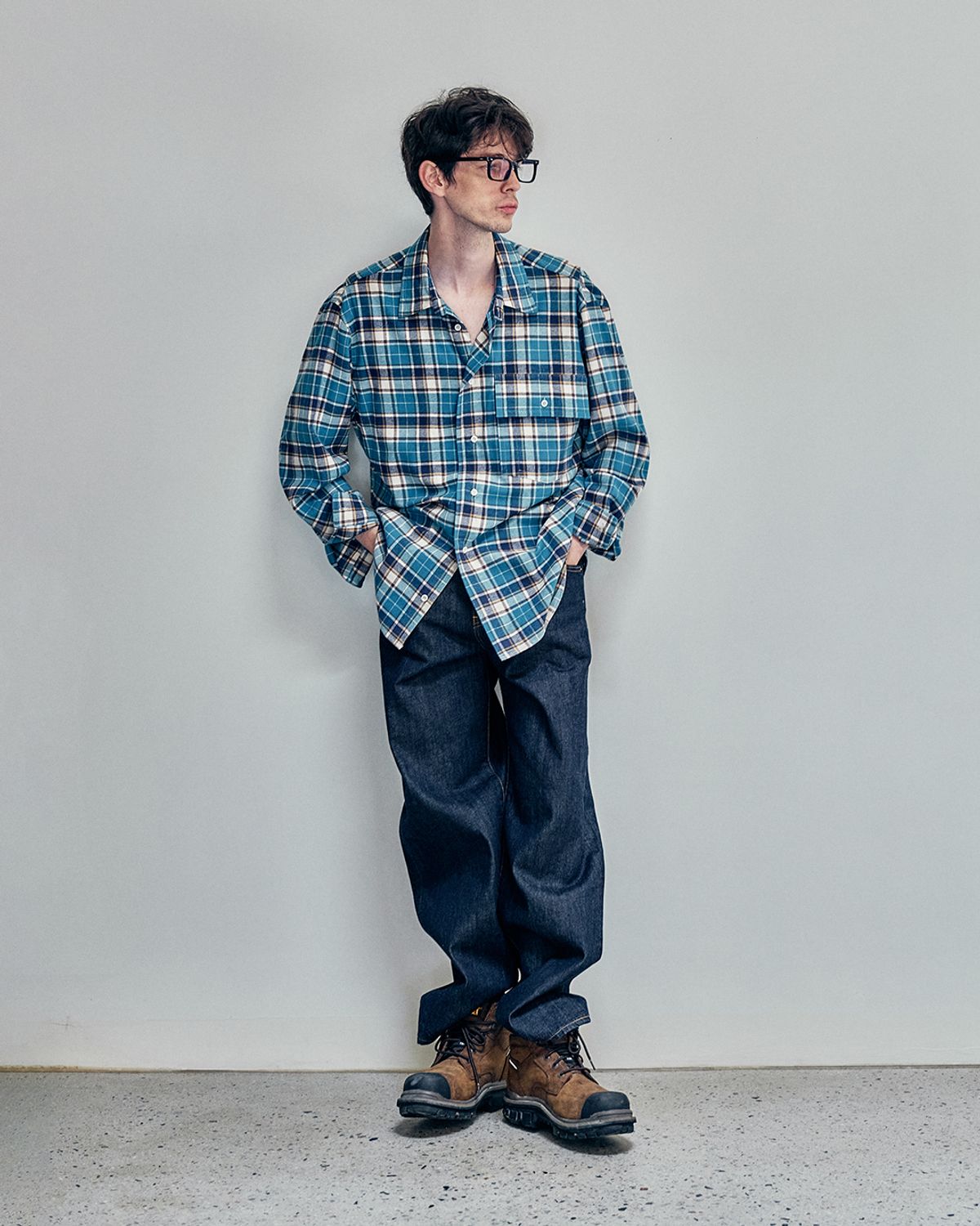 너버스(NERVOUS) SOFT CHECK SHIRT _ blue
