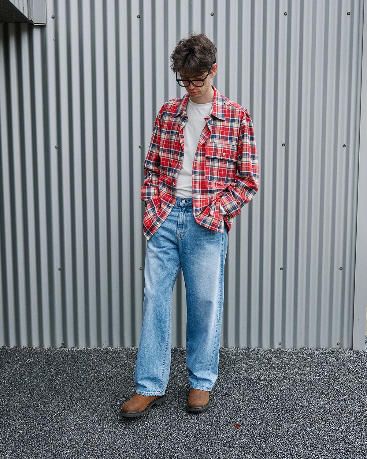 너버스(NERVOUS) SOFT CHECK SHIRT _ red