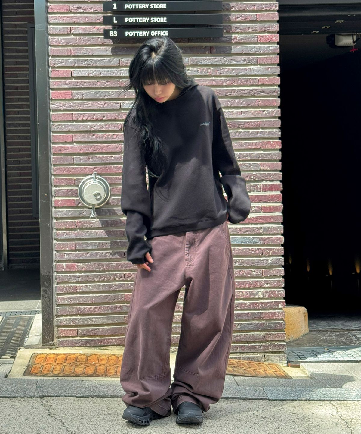 스켈리웩(SCALLYWAG) 가먼트 다잉 커브드 코튼 팬츠[페이드버건디]