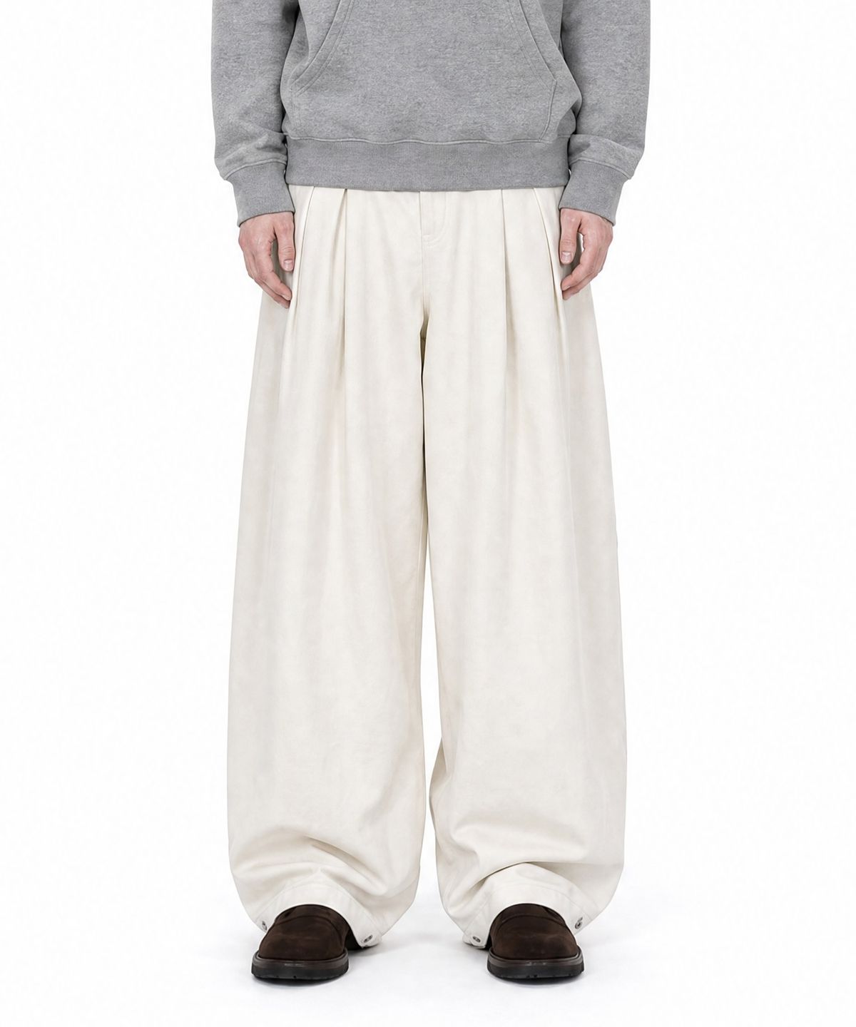 아이돈워너셀(IDWS) Twin Tuck Chino Balloon Pants White
