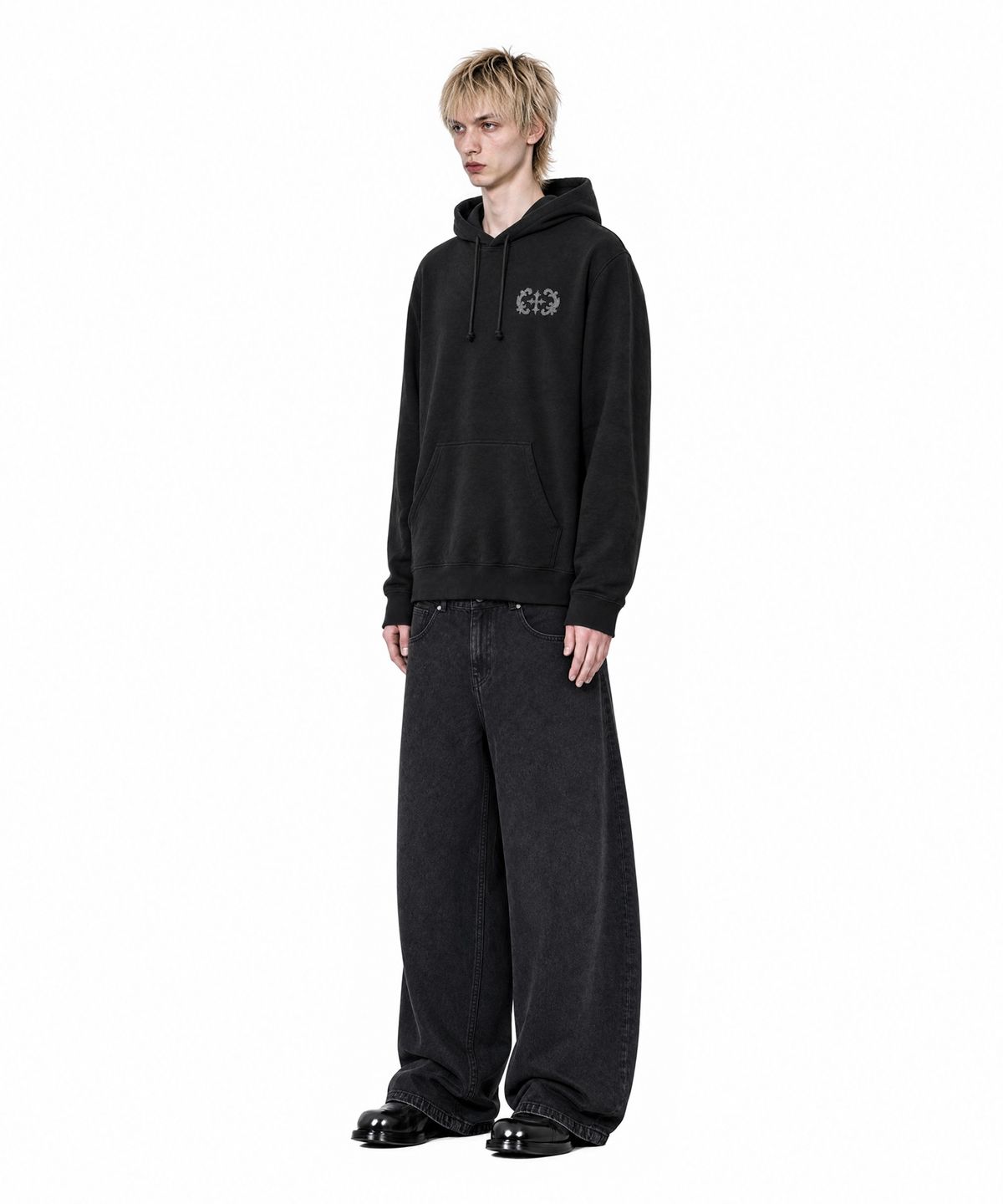 아이돈워너셀(IDWS) Crux Curved Denim Pants Black
