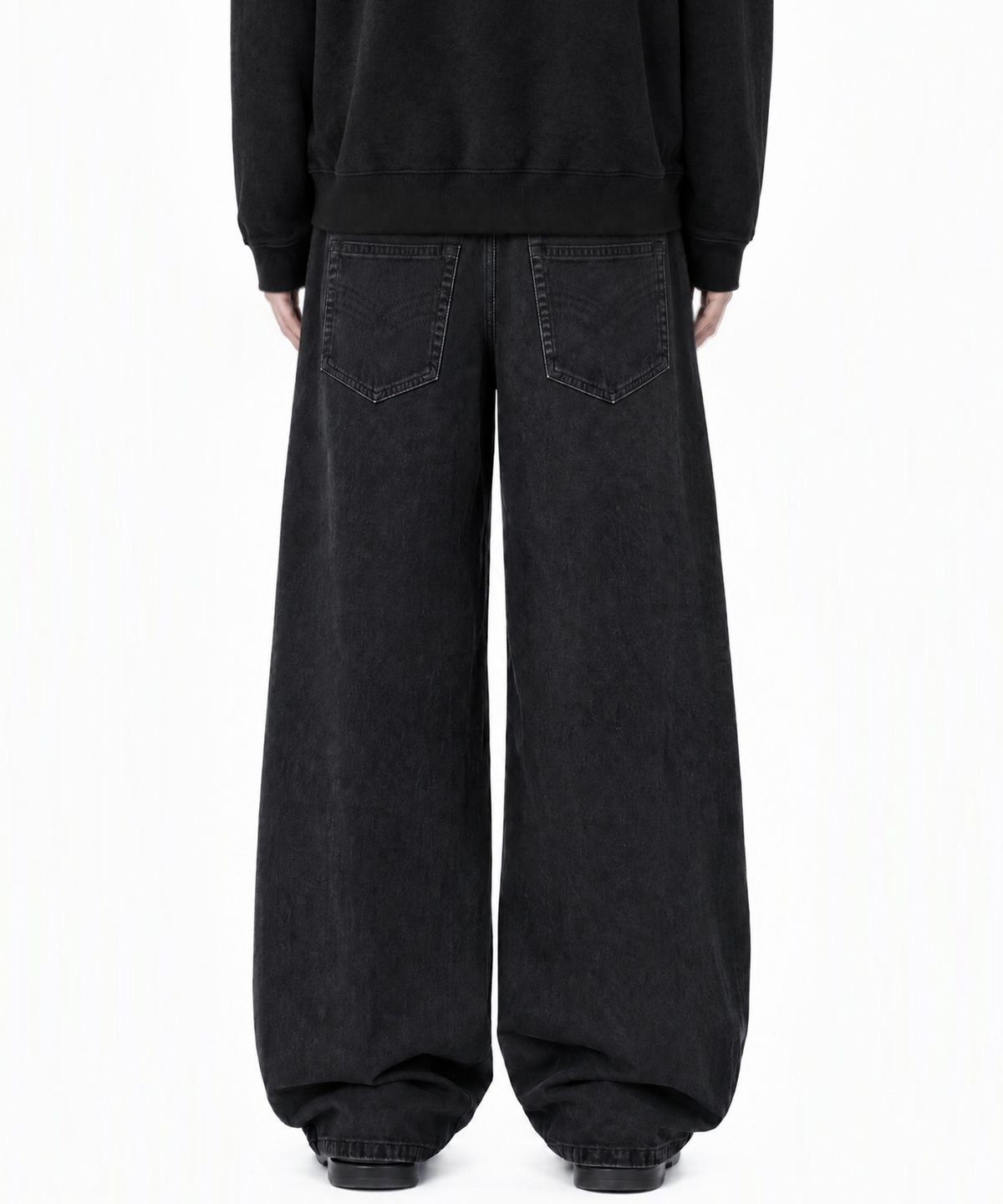 아이돈워너셀(IDWS) Crux Curved Denim Pants Black
