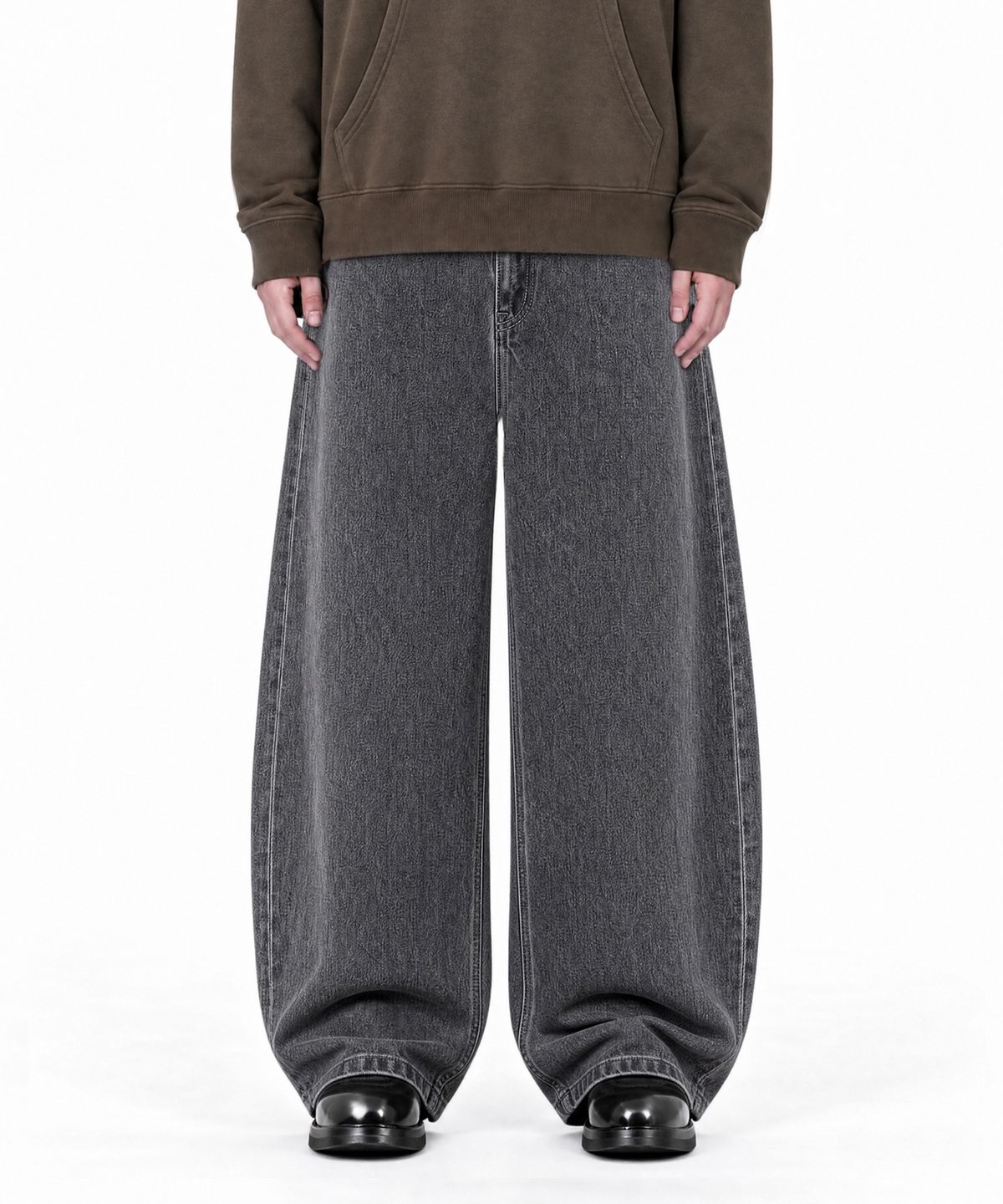 아이돈워너셀(IDWS) Crux Curved Denim Pants Gray