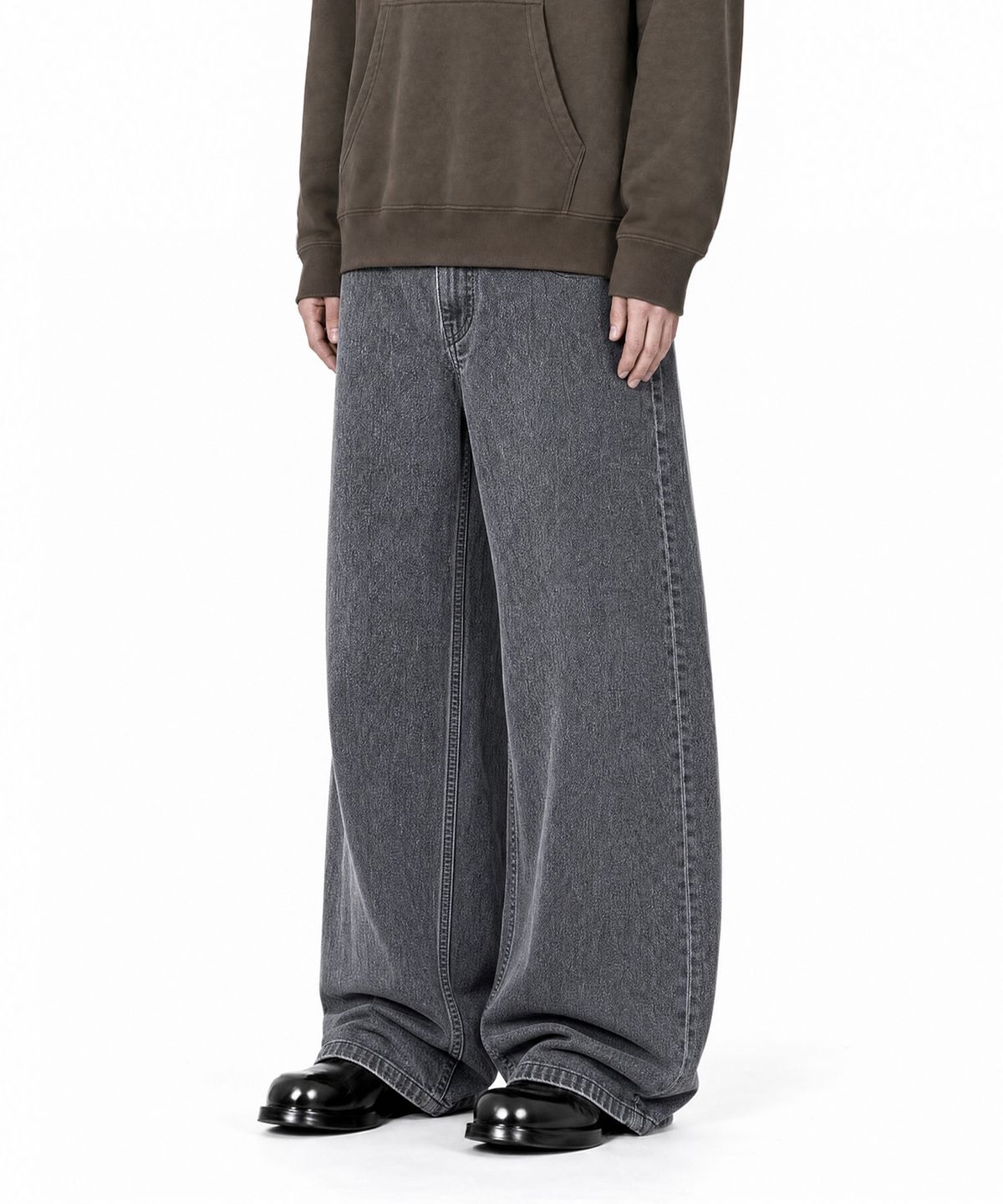 아이돈워너셀(IDWS) Crux Curved Denim Pants Gray