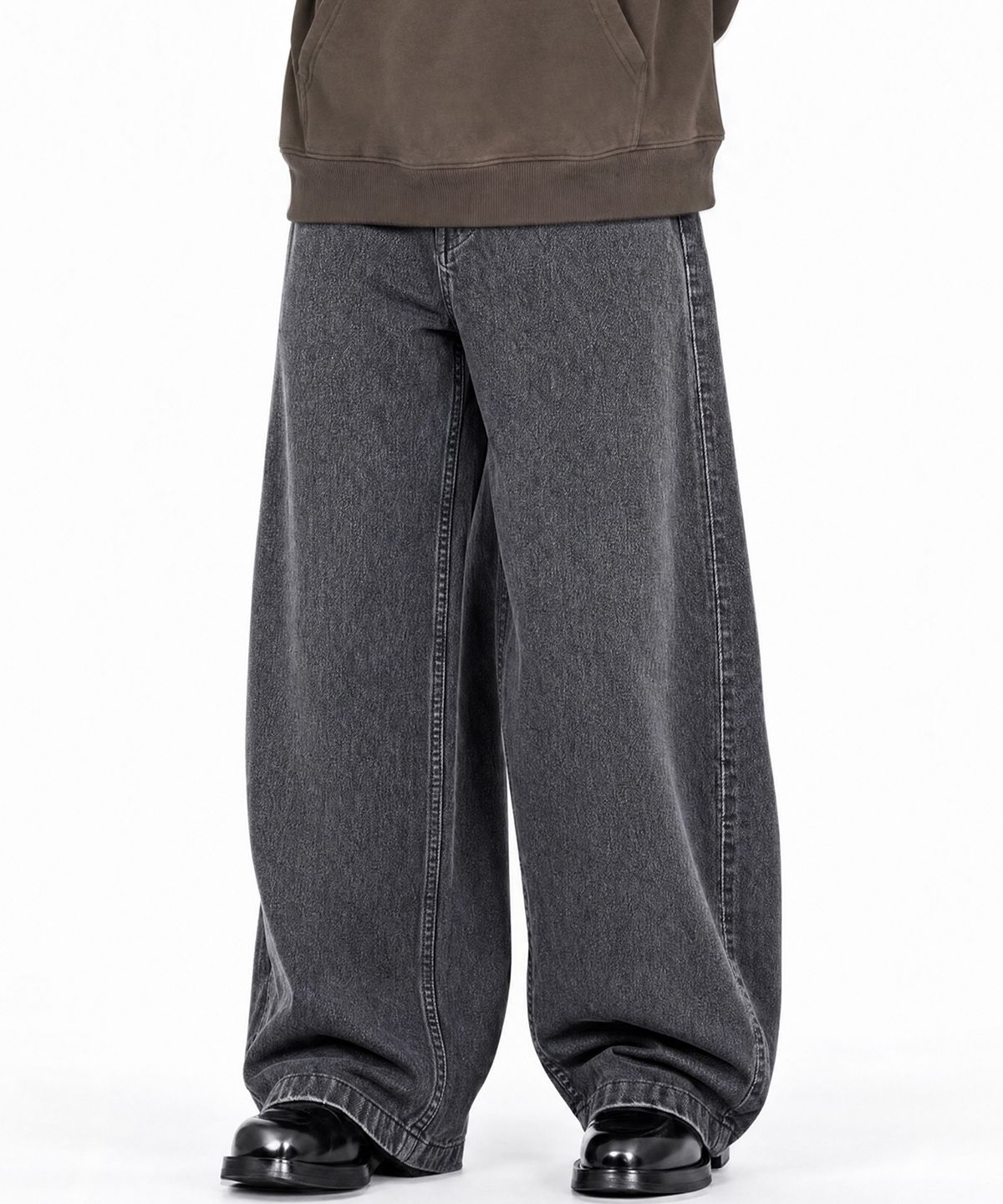 아이돈워너셀(IDWS) Crux Curved Denim Pants Gray