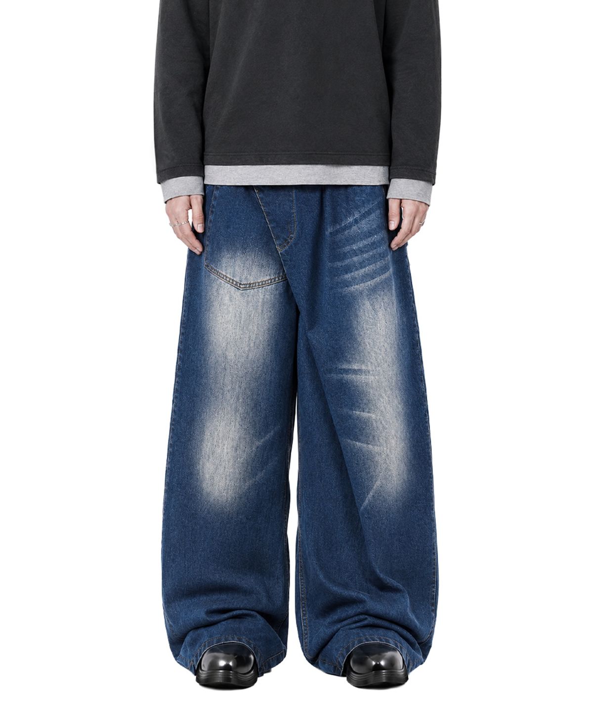 아이돈워너셀(IDWS) Hook Line Denim Pants Indigo