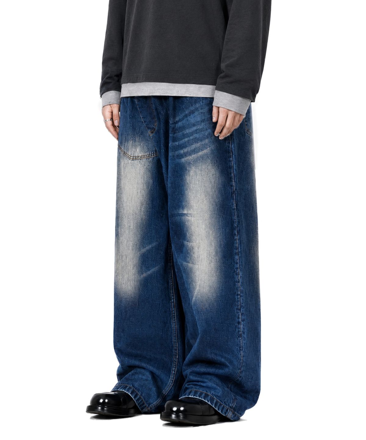 아이돈워너셀(IDWS) Hook Line Denim Pants Indigo