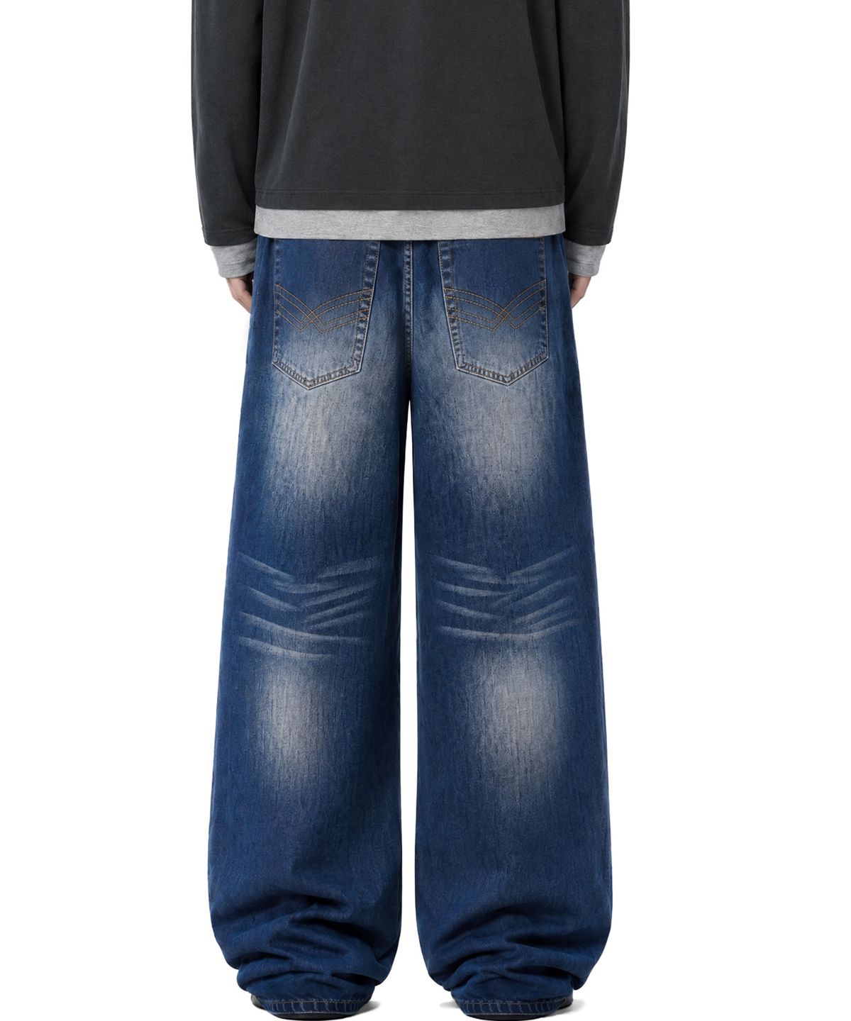 아이돈워너셀(IDWS) Hook Line Denim Pants Indigo