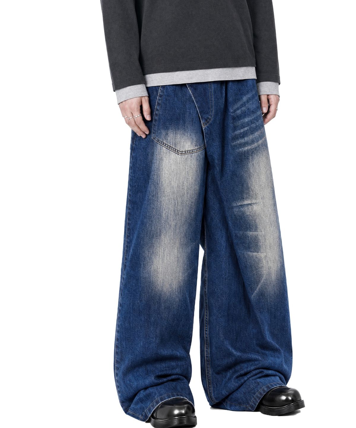 아이돈워너셀(IDWS) Hook Line Denim Pants Indigo