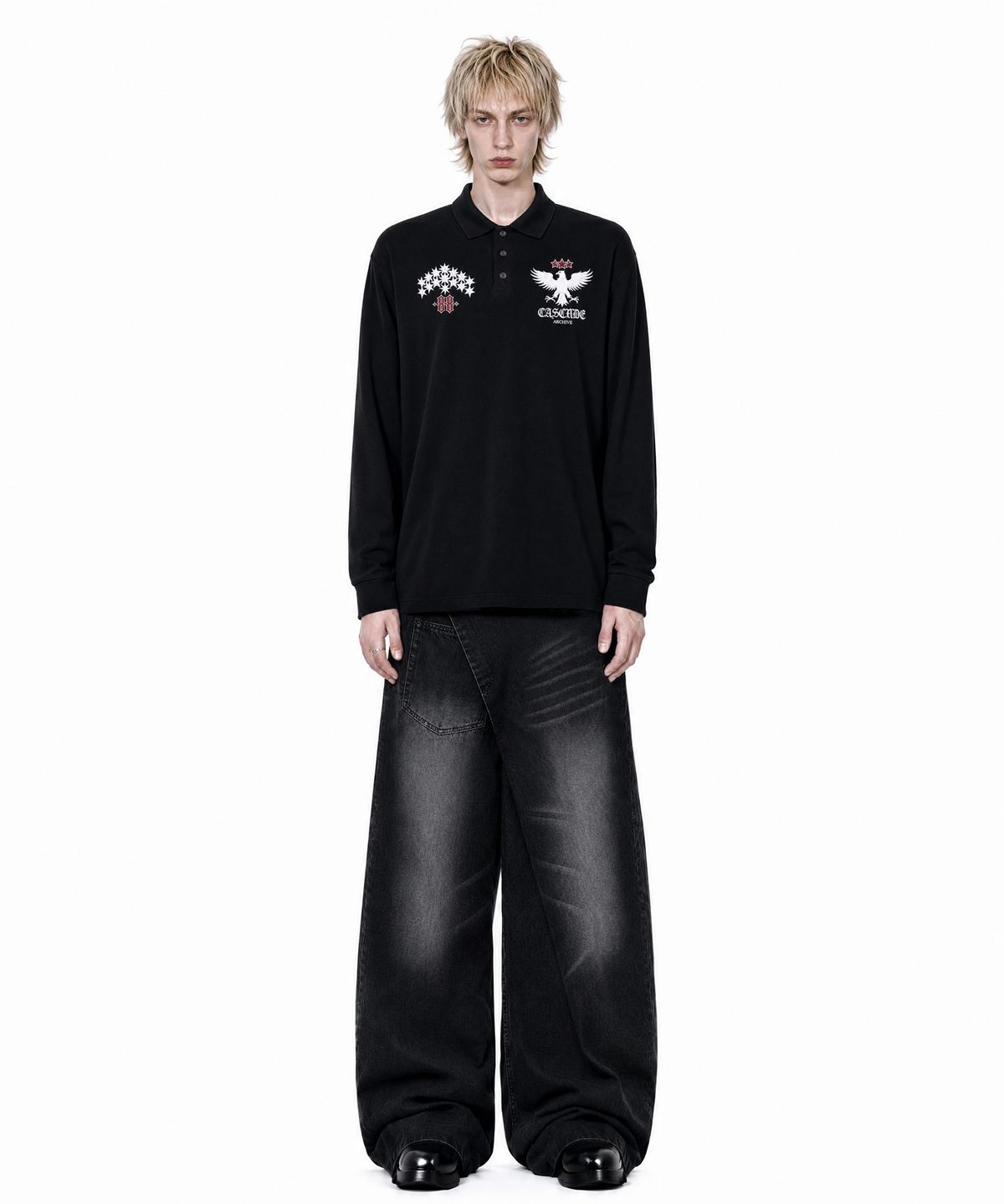 아이돈워너셀(IDWS) Hook Line Denim Pants Black