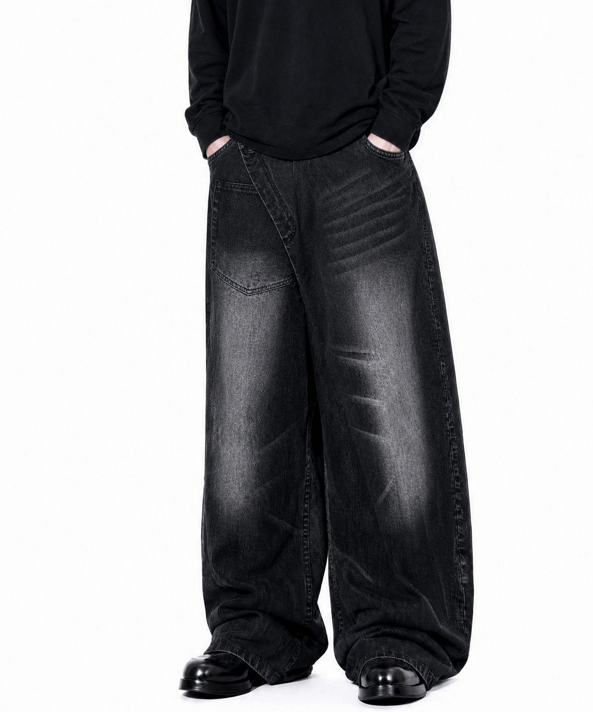 아이돈워너셀(IDWS) Hook Line Denim Pants Black