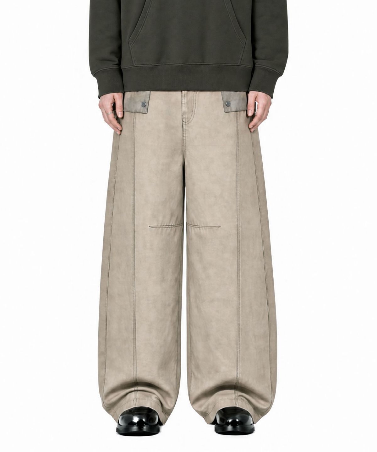 아이돈워너셀(IDWS) Origami Curved Pants Beige
