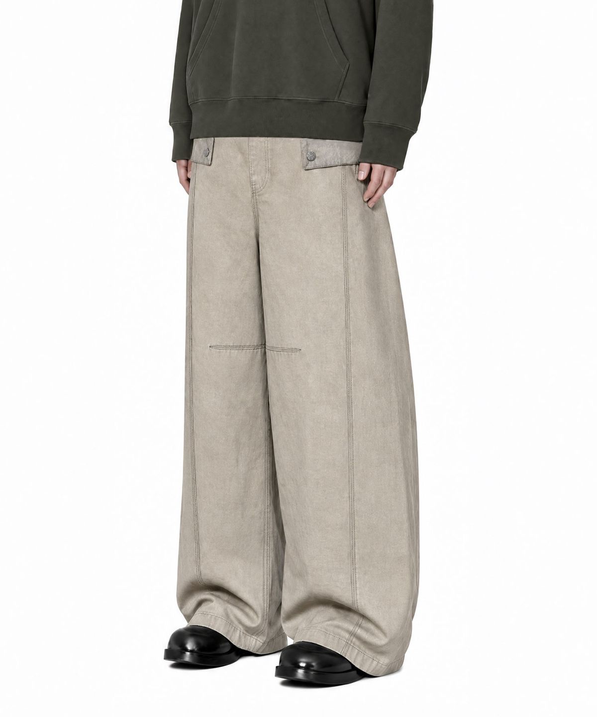 아이돈워너셀(IDWS) Origami Curved Pants Beige