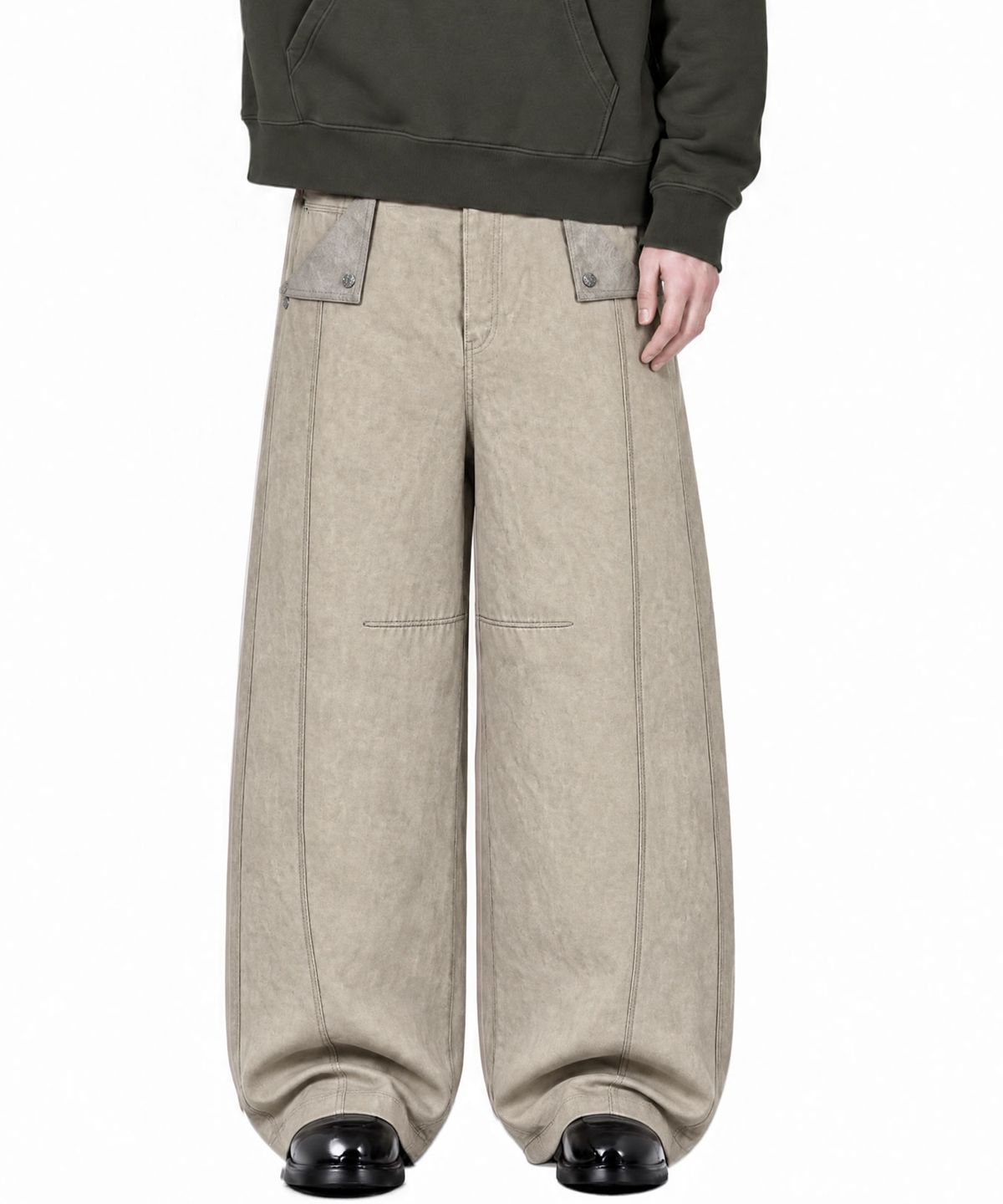 아이돈워너셀(IDWS) Origami Curved Pants Beige