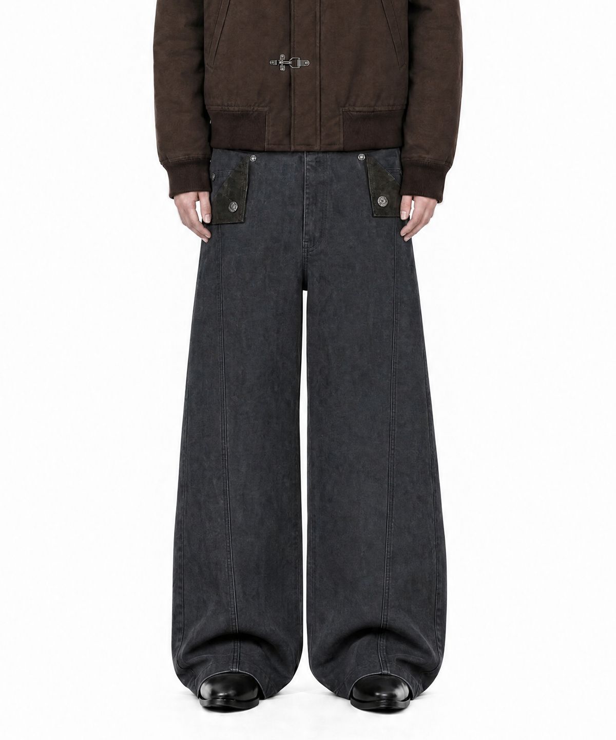 아이돈워너셀(IDWS) Origami Curved Pants Black