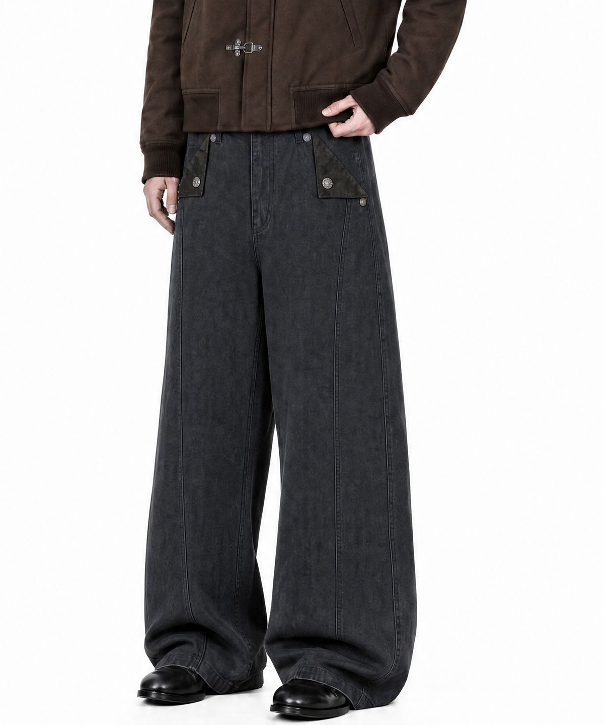 아이돈워너셀(IDWS) Origami Curved Pants Black