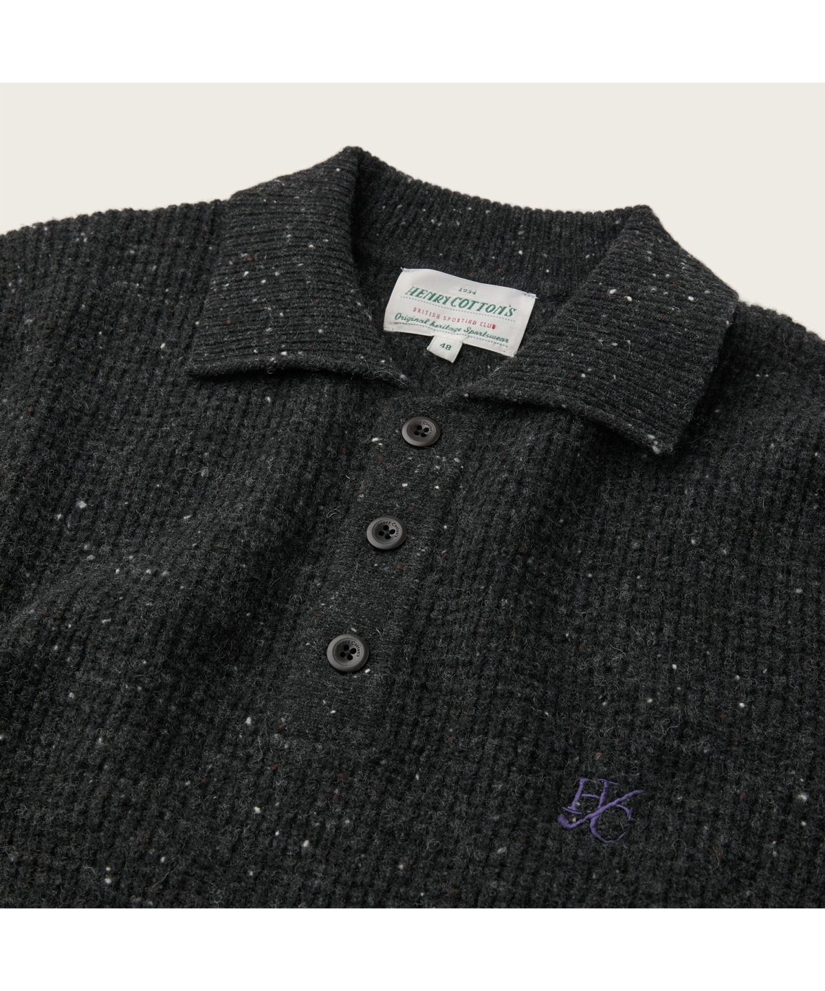 헨리코튼(HENRY COTTONS) [British Sporting Club] 와플 폴로 니트 ABWAW26711CHR