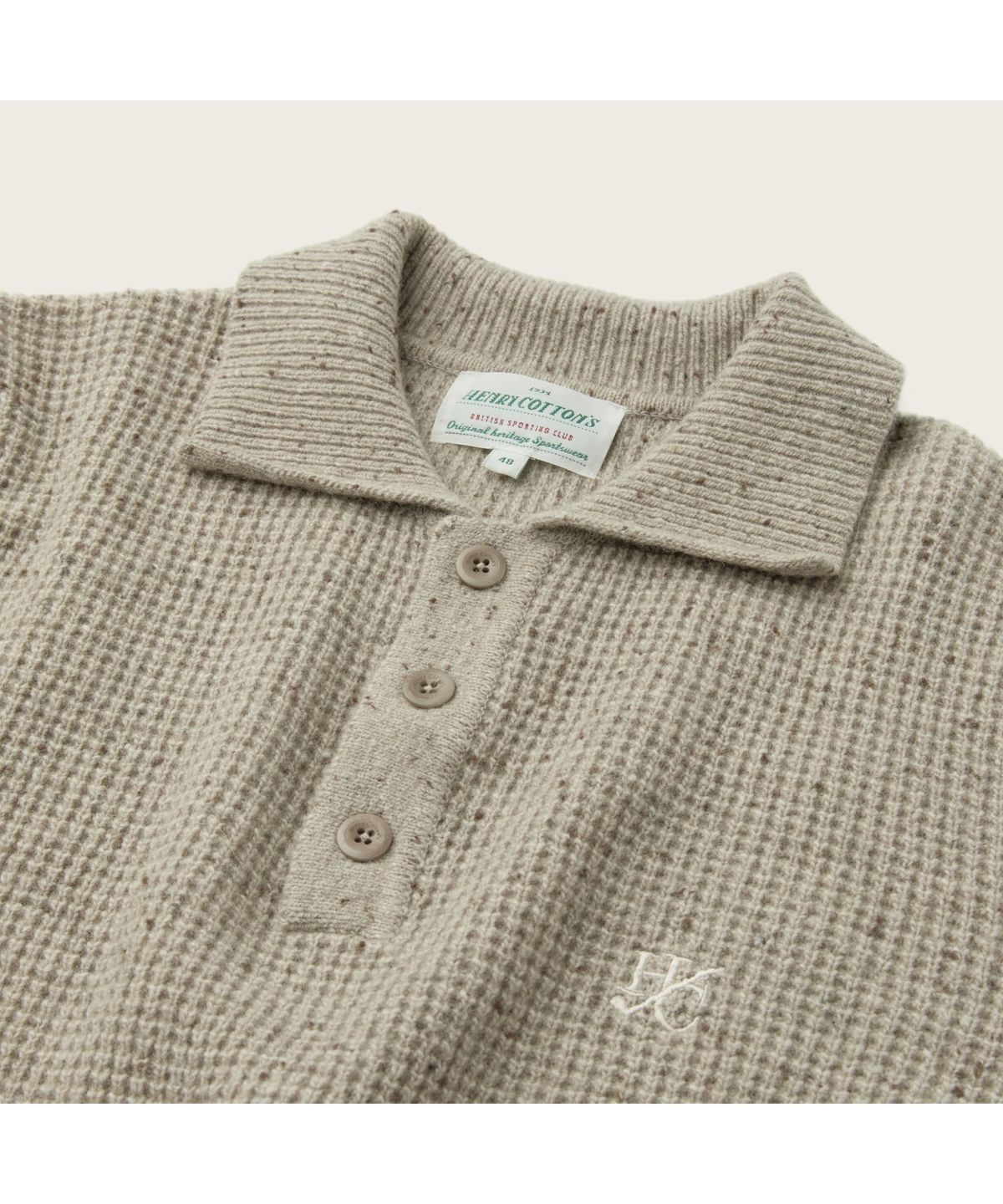 헨리코튼(HENRY COTTONS) [British Sporting Club] 와플 폴로 니트 ABWAW26711BEL