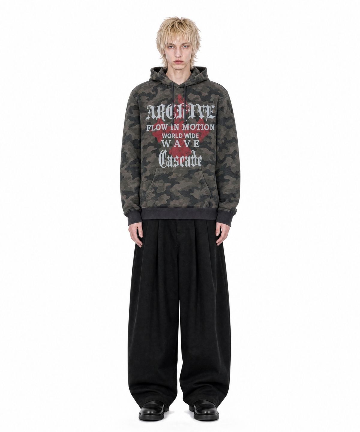 아이돈워너셀(IDWS) Wave Cross Hoodie Multi