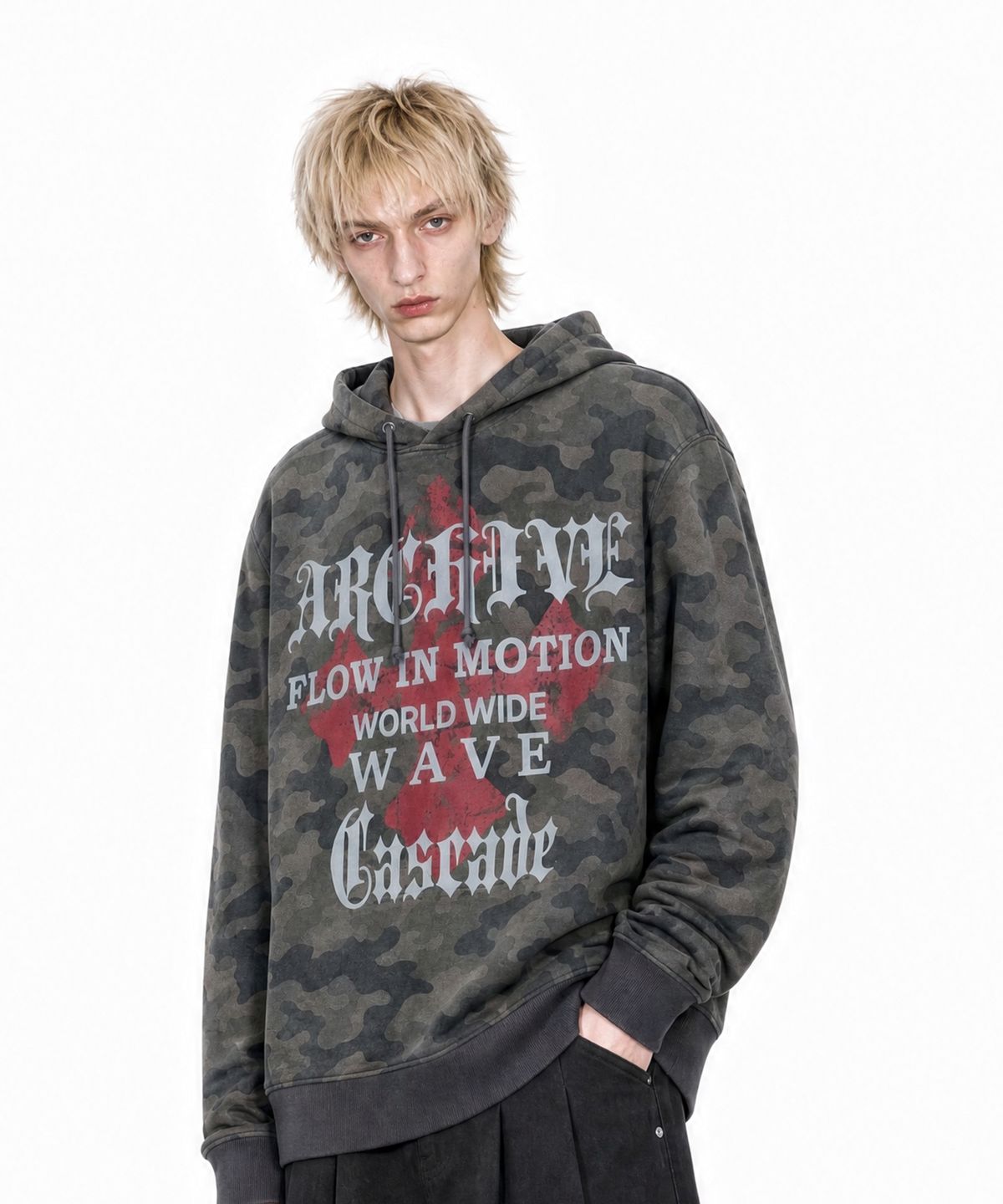 아이돈워너셀(IDWS) Wave Cross Hoodie Multi