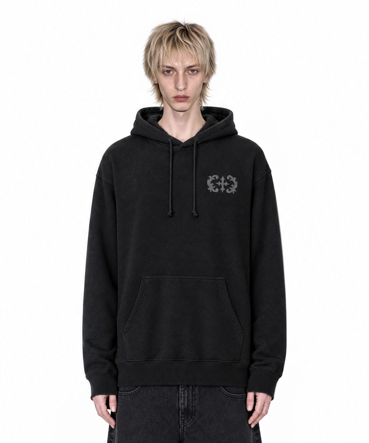 아이돈워너셀(IDWS) Stem Patch Hoodie Black